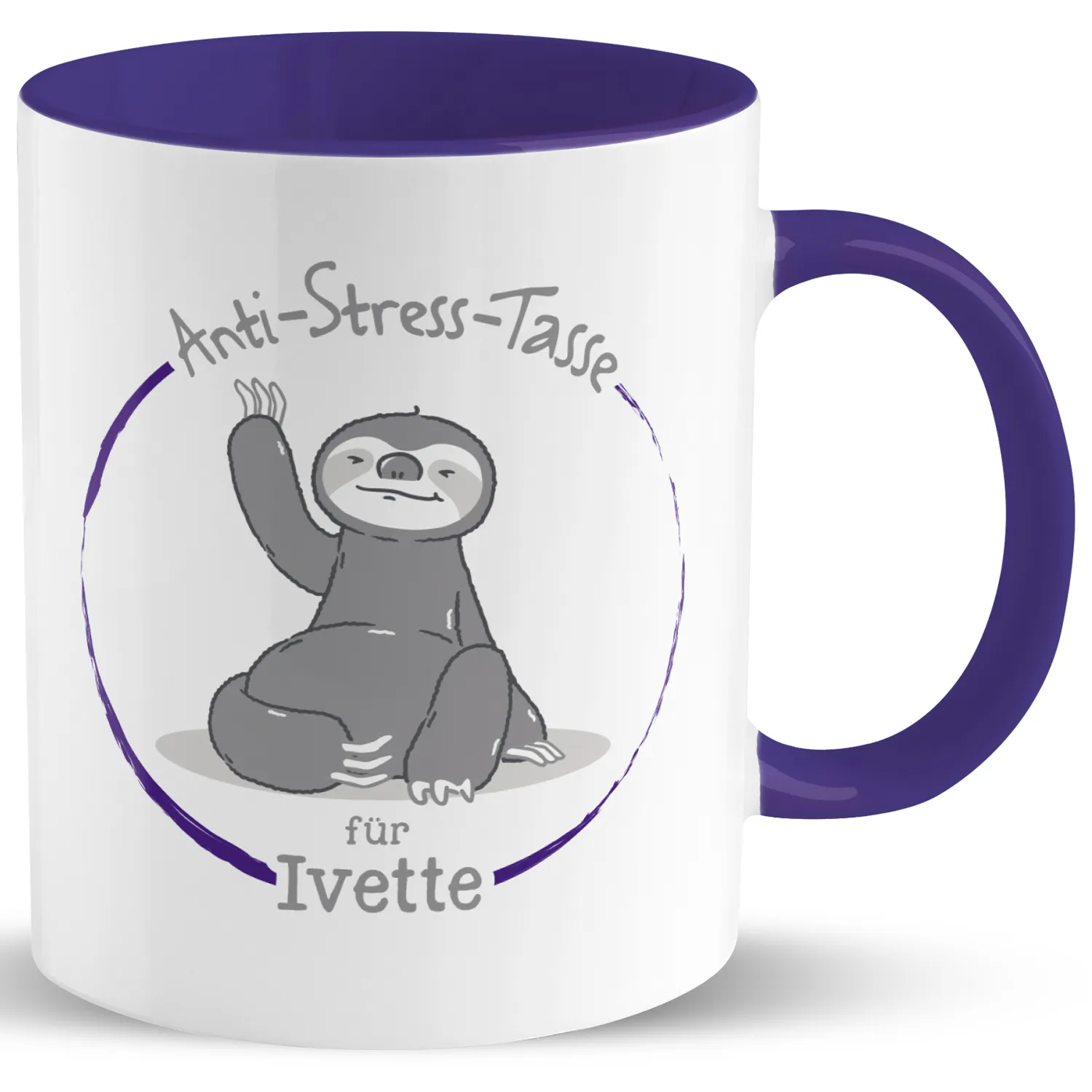 GRUSS & CO L1739 Tasse »Anti-Stress-Tasse für ...« mit Wunschnamen, violett, personalisiert