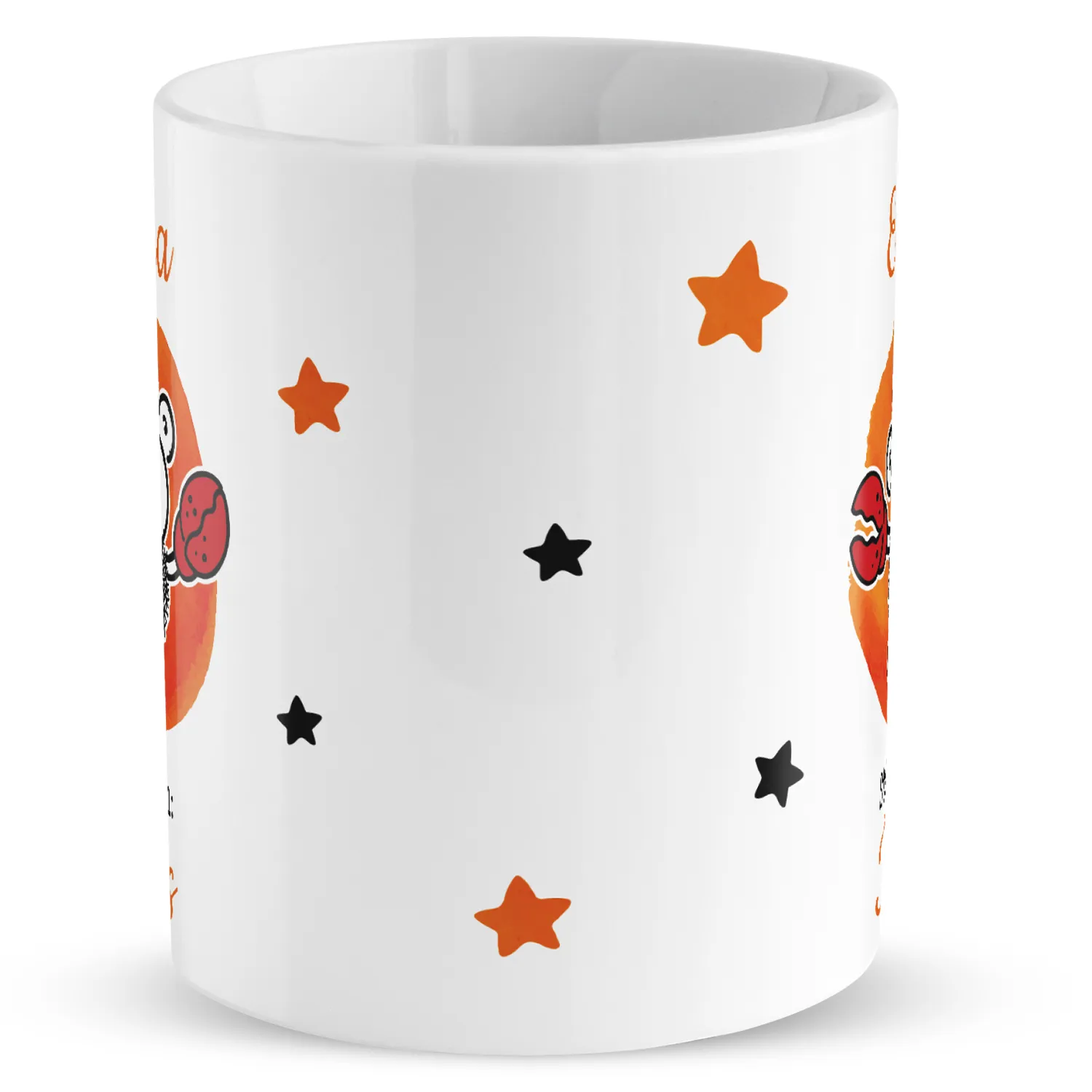 Tasse mit Sternzeichen »Krebs«, mit Namen, weiß, personalisiert
