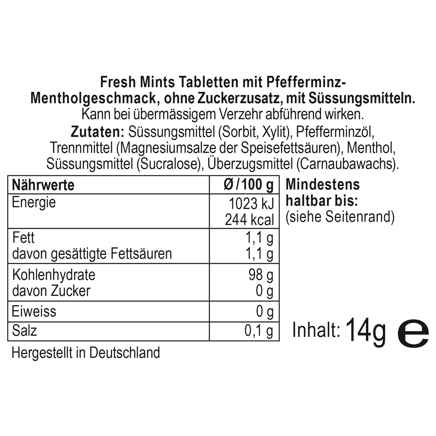 Metall-Minzdose mit dem Spruch 'Ich hab's gut. Ich hab Dich.' und Pastillen