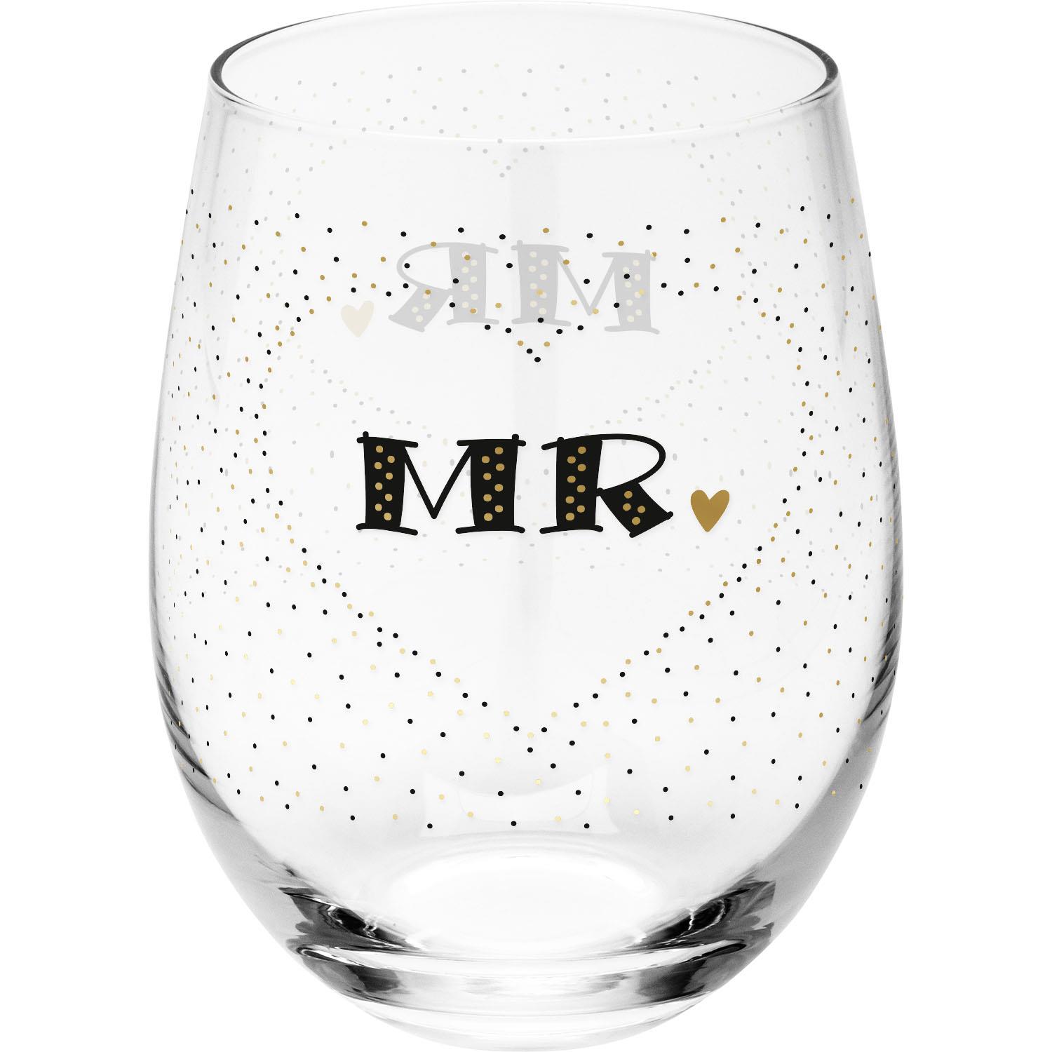 Trinkglas MR mit Golddruck und Punktmuster, 600 ml, matt