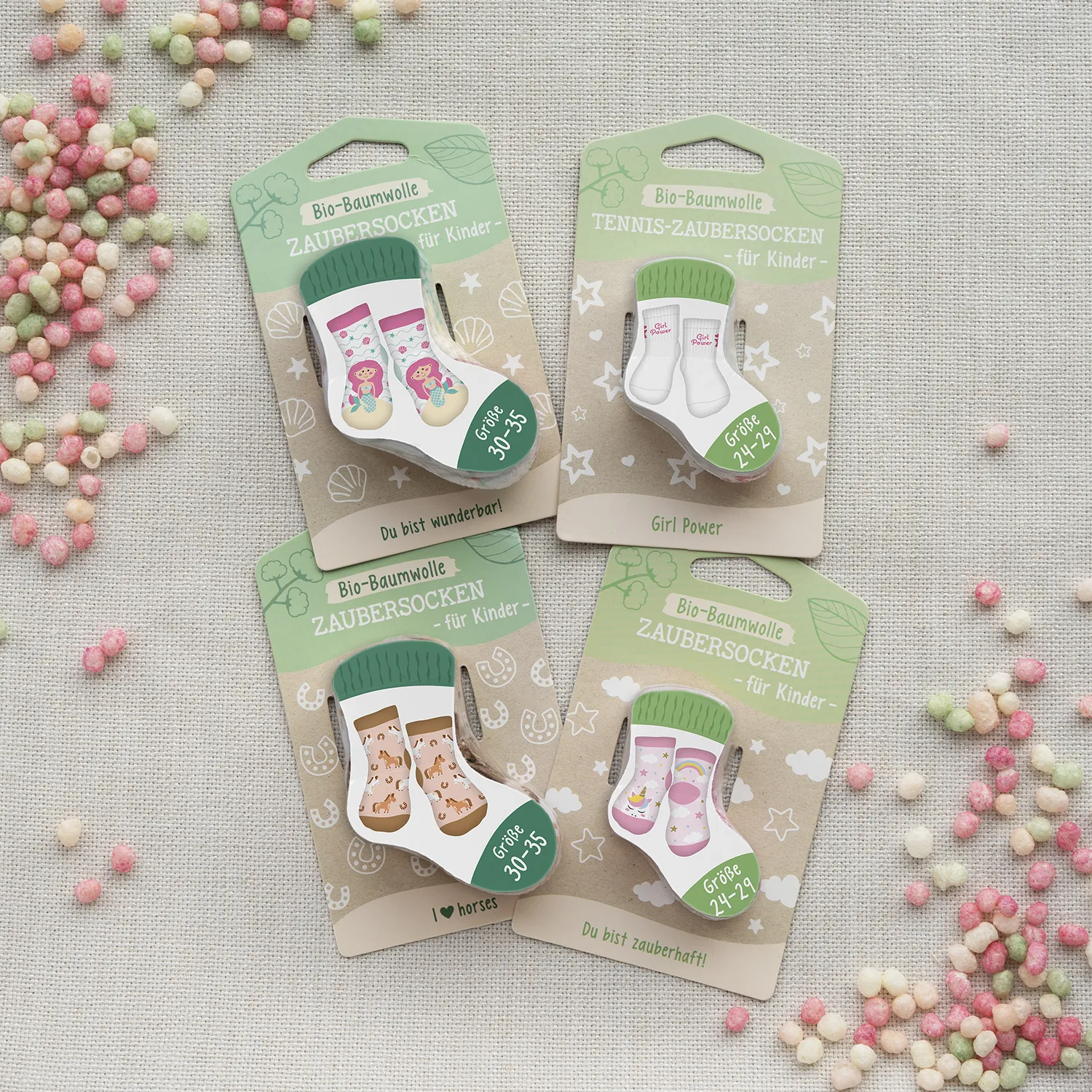 Zaubersocken-Wundertüte für Mädchen mit bunten Bio-Baumwoll-Socken