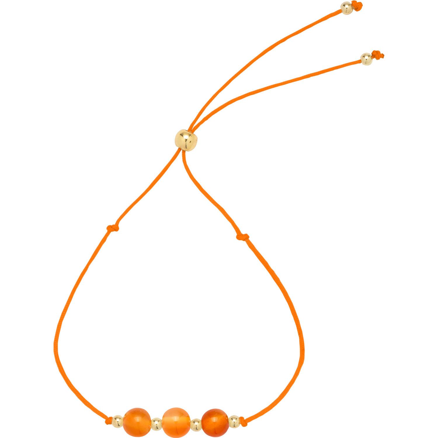 Karneol-Armband mit Halbedelsteinen, verstellbar 4–8 cm.
