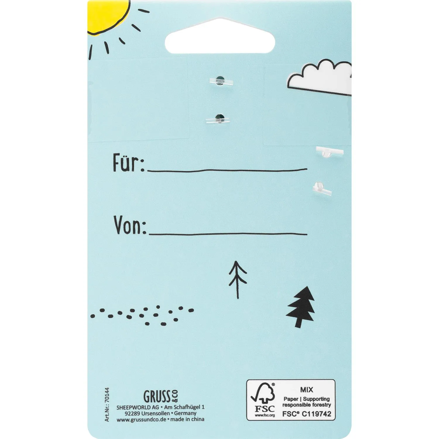 Reflektor-Traktor in Hellblau mit Karabinerhaken, 11,4 x 7 cm