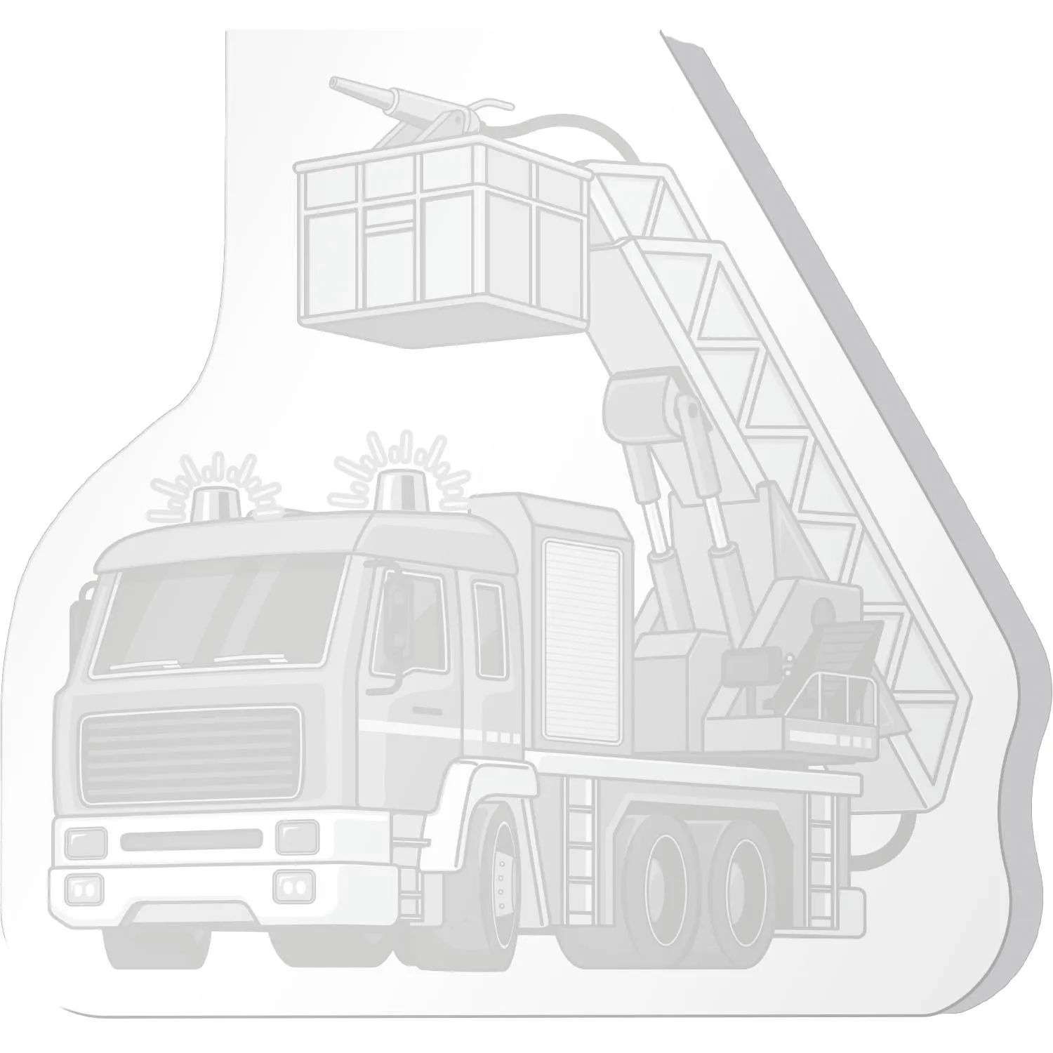 Feuerwehr-Malblock aus Papier, 40 Blätter, Innenmotiv Feuerwehrauto.