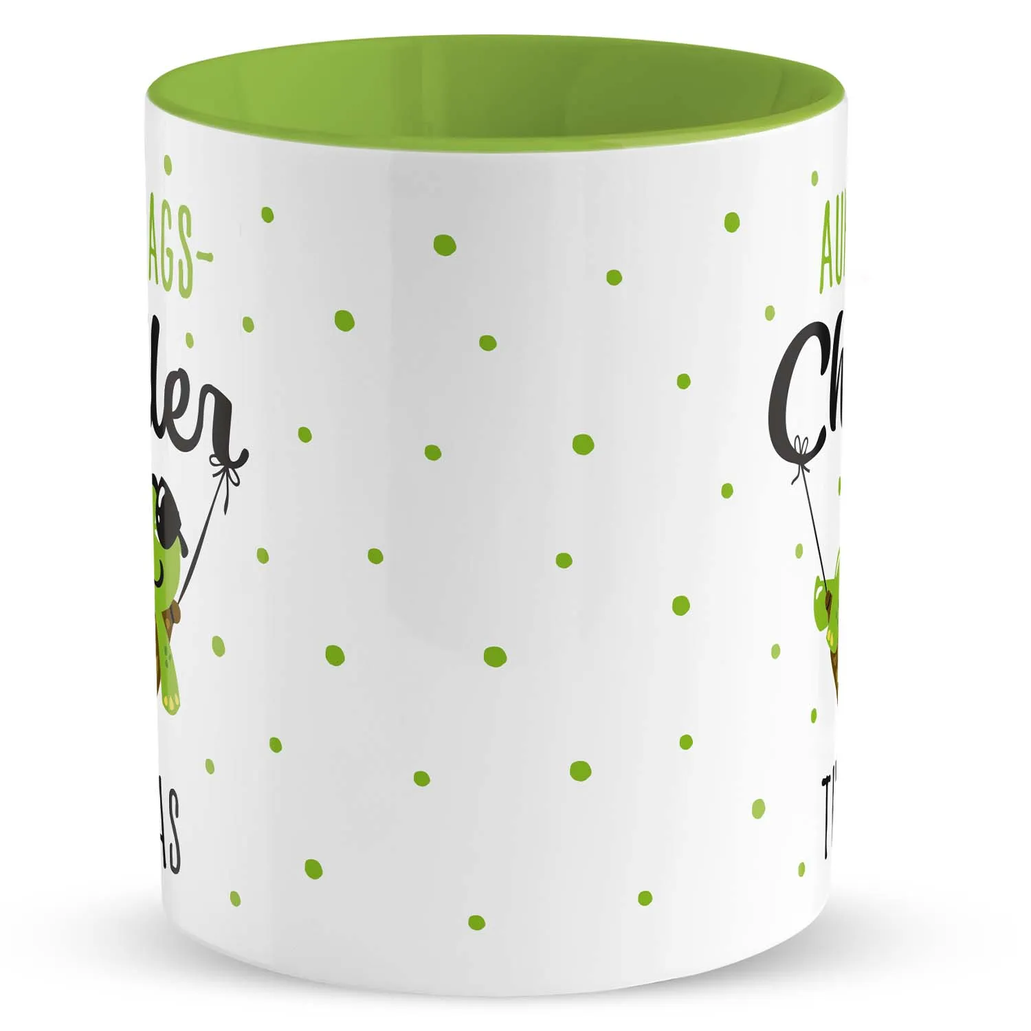 GRUSS & CO L1872 Tasse »Auftragschiller …!« mit Wunschnamen, grün, personalisiert