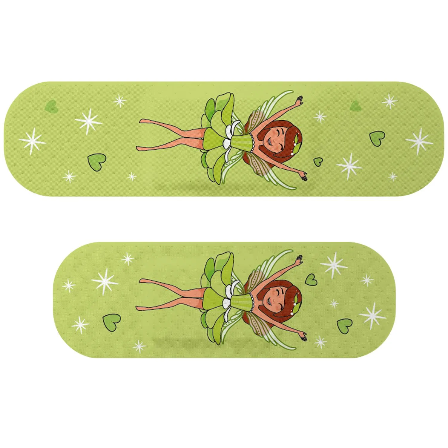 Pflaster »Fee« – zwei grüne Streifen mit Feen-Motiv, ideal für Kinder.