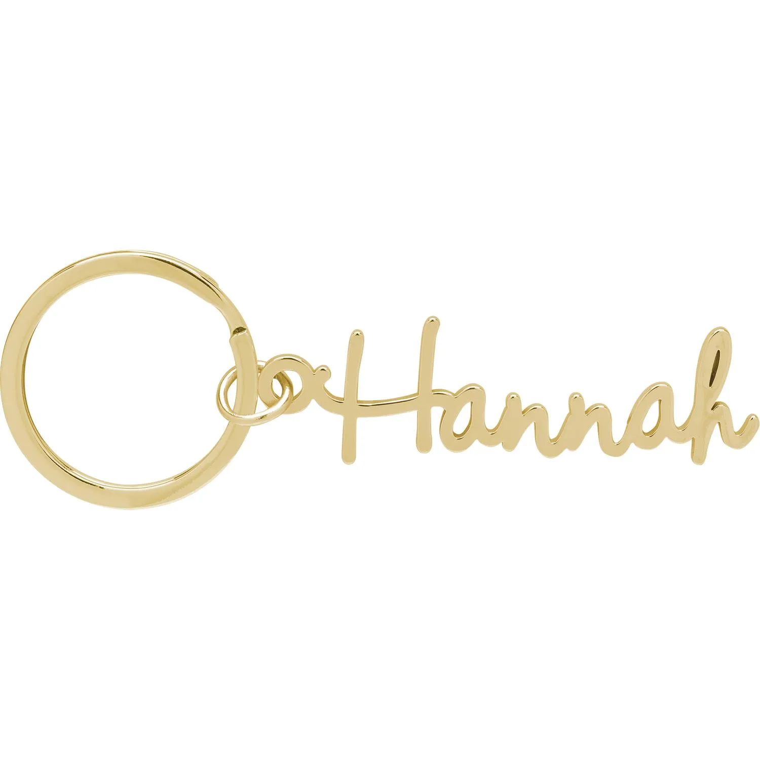 Goldener Namens-Schlüsselanhänger mit dem Schriftzug Hannah