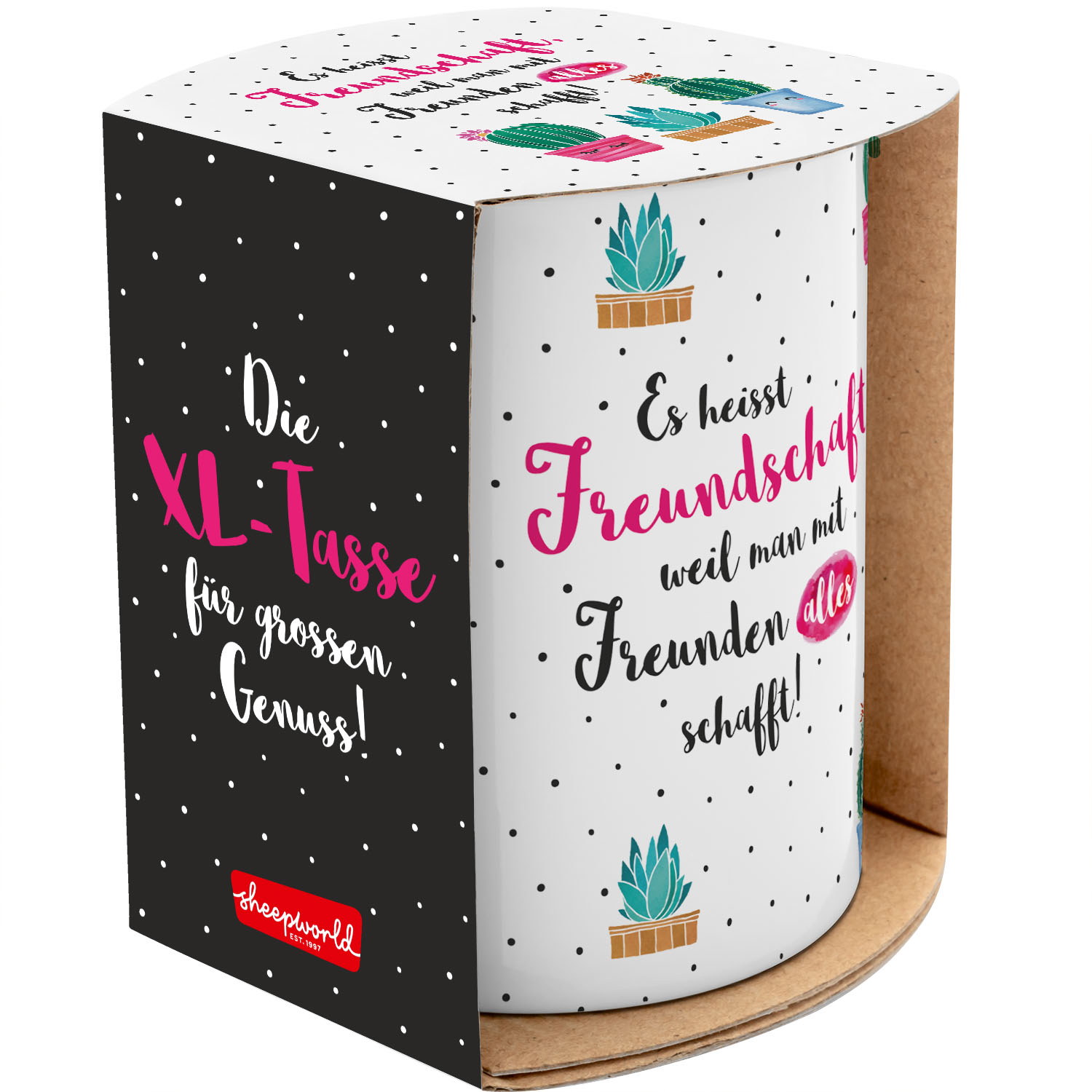 XL-Tasse »Freundschaft« mit Banderole aus Porzellan, 600 ml