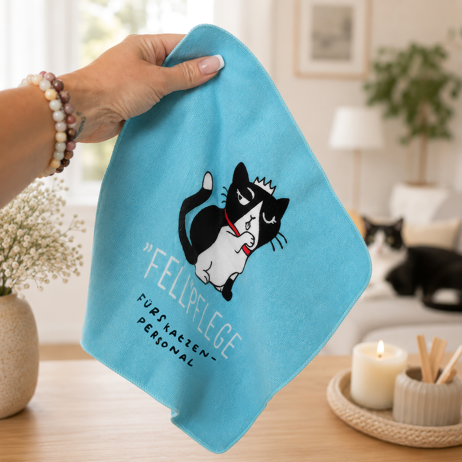 Zauberhandtuch Fellpflege fürs Katzenpersonal
