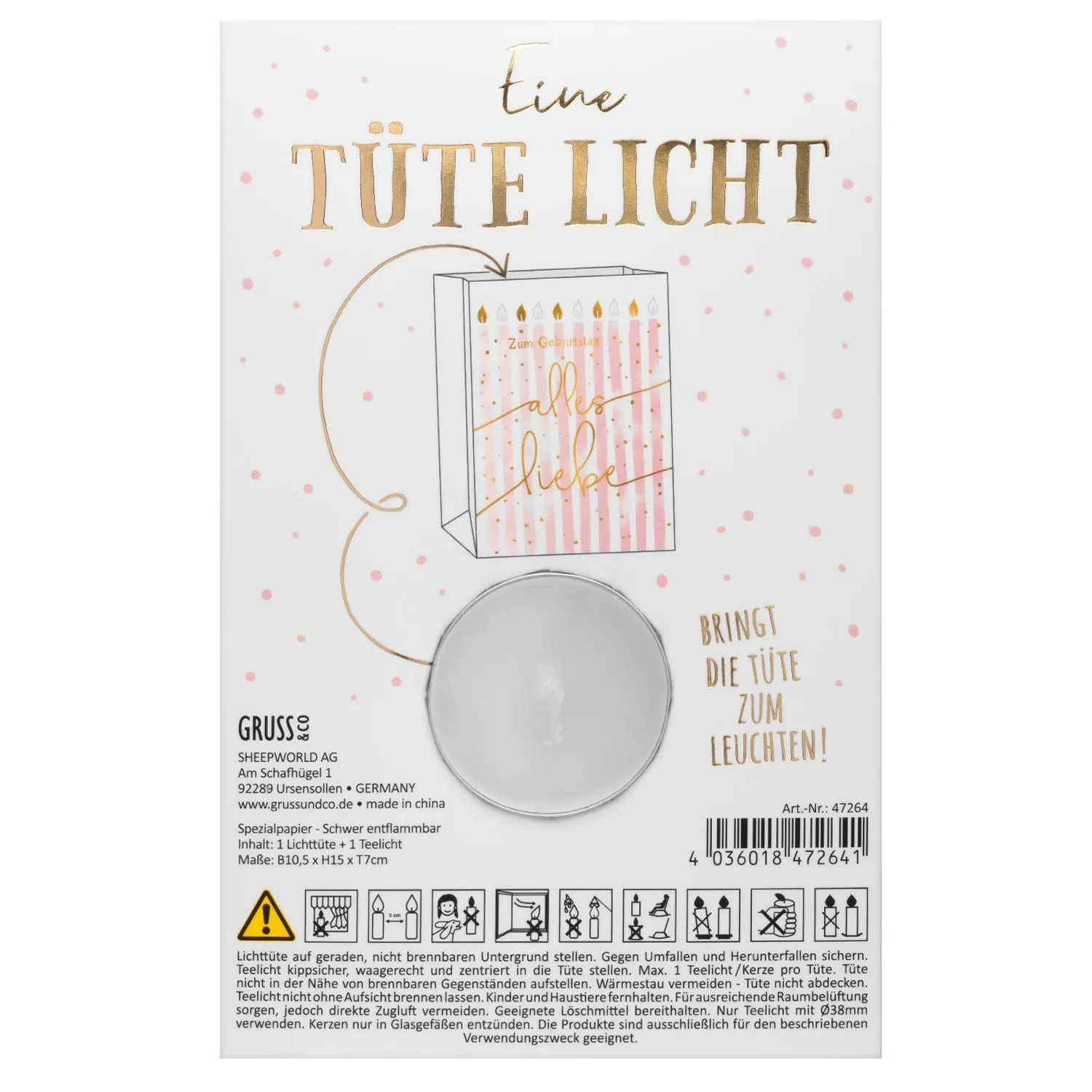 Lichttüte »Zum Geburtstag alles Liebe«