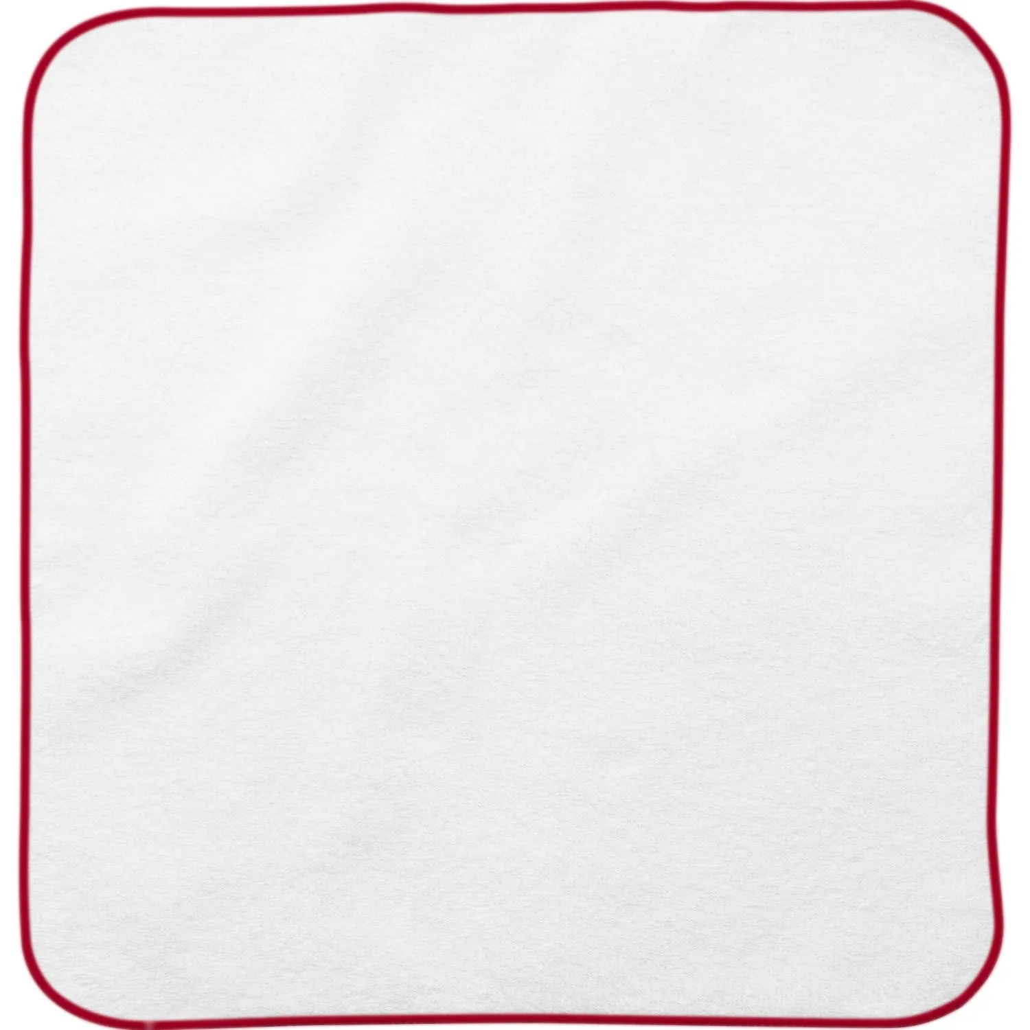 Weißes Zauberhandtuch mit rotem Rand – Dino-Motiv, 30 x 30 cm, Baumwolle