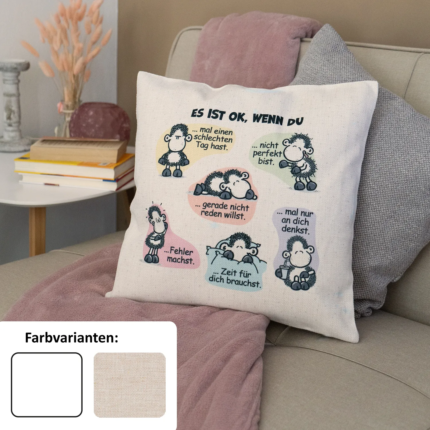 Kissen »Es ist ok, wenn ...« Canvas-Optik