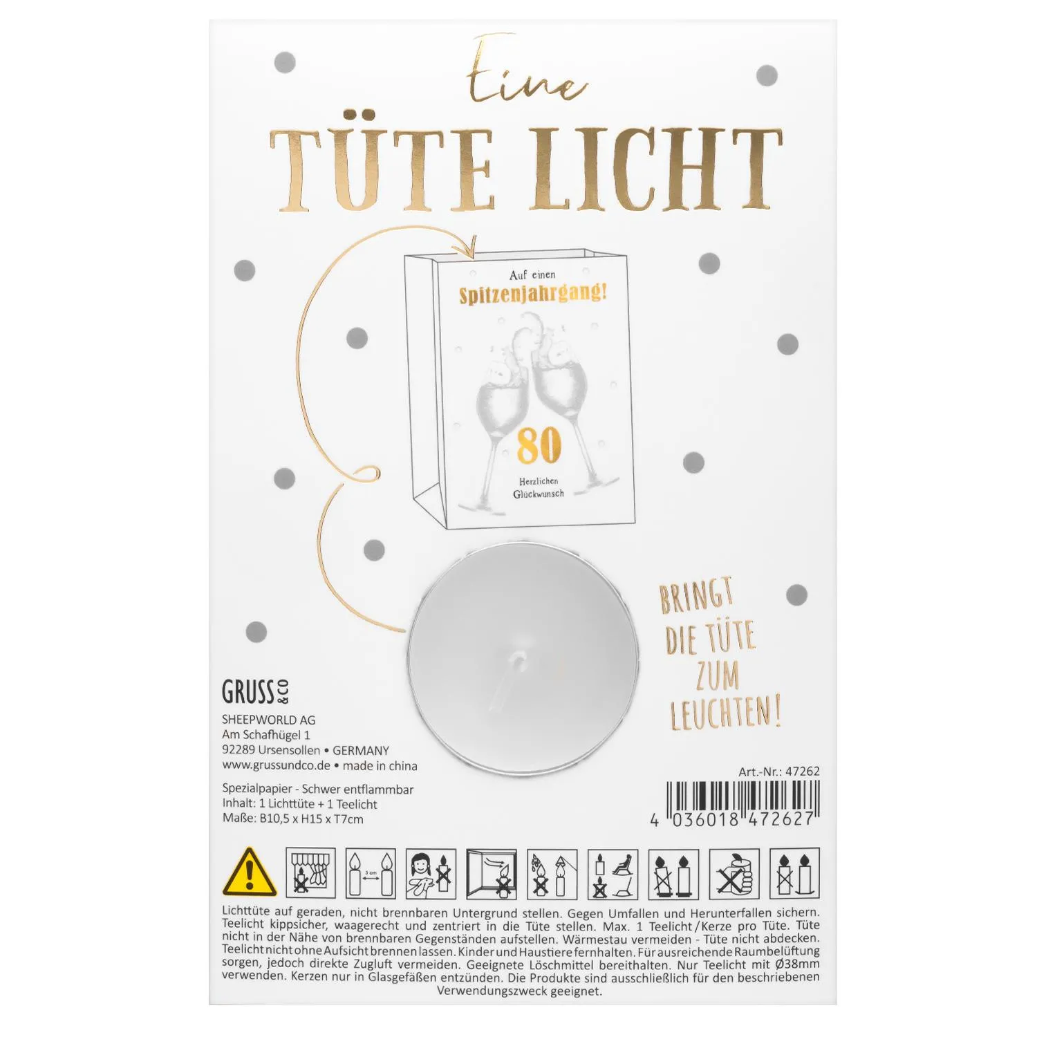 Lichttüte »80! Auf einen SPITZENJAHRGANG«