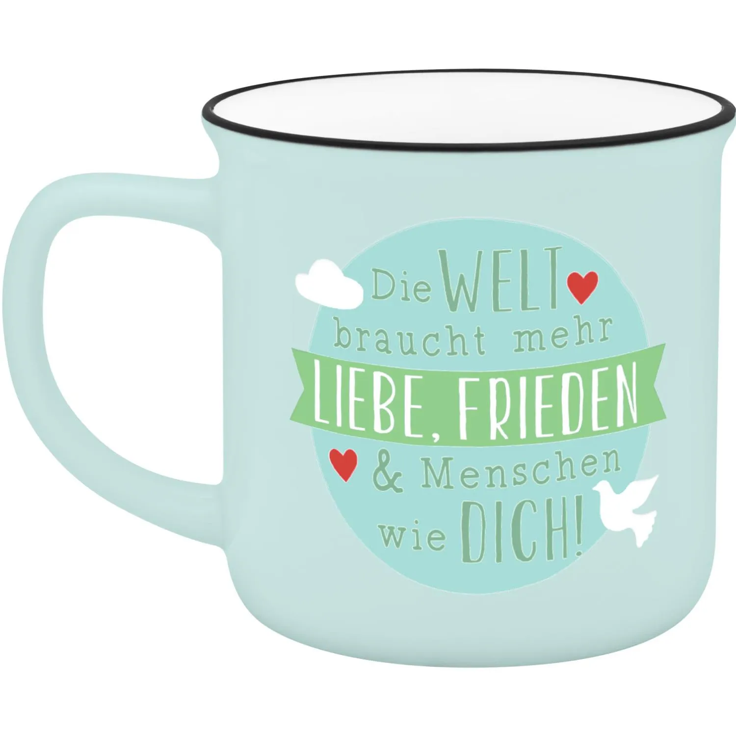 Pastellblaue Lieblings-Tasse mit Spruchmotiv