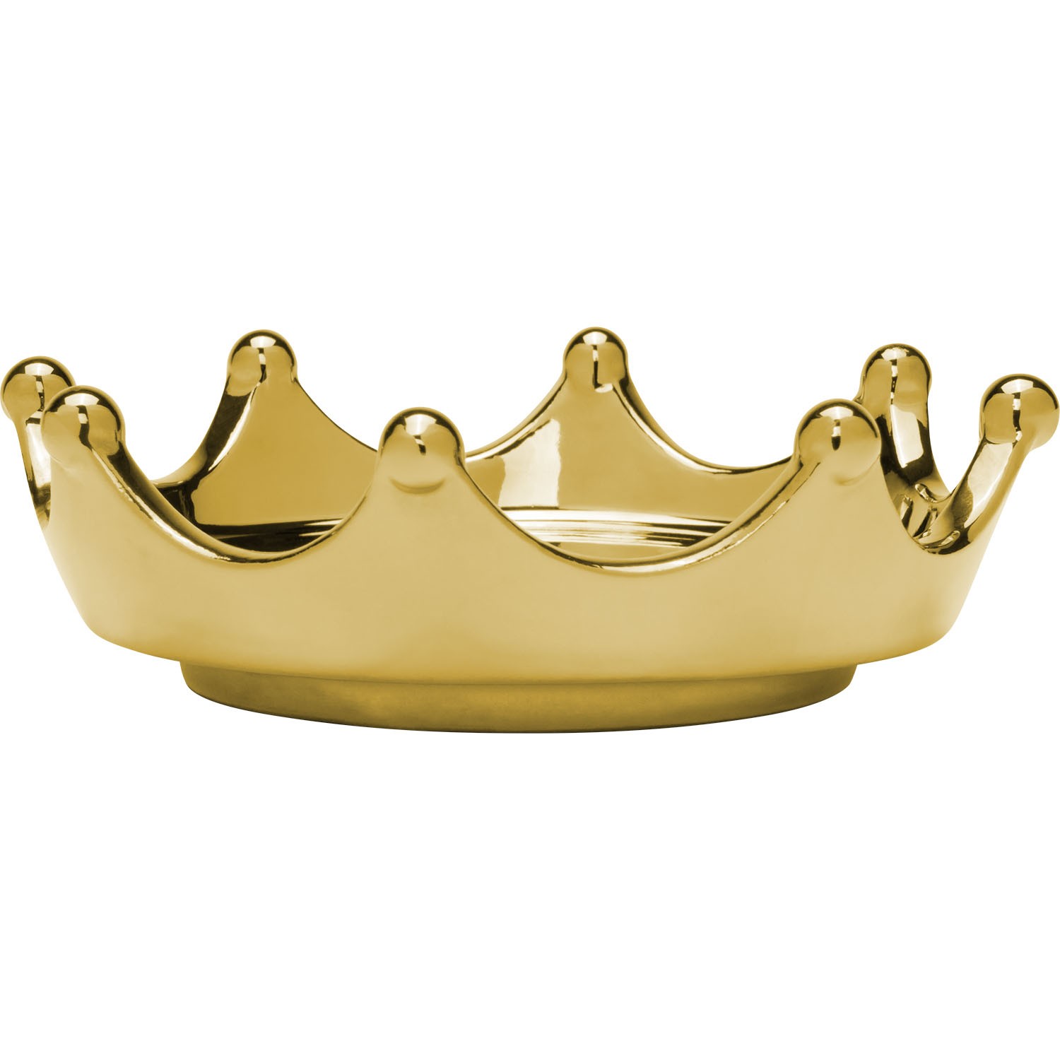 Goldene Kronen-Schale aus Metall, dekorativ und glänzend