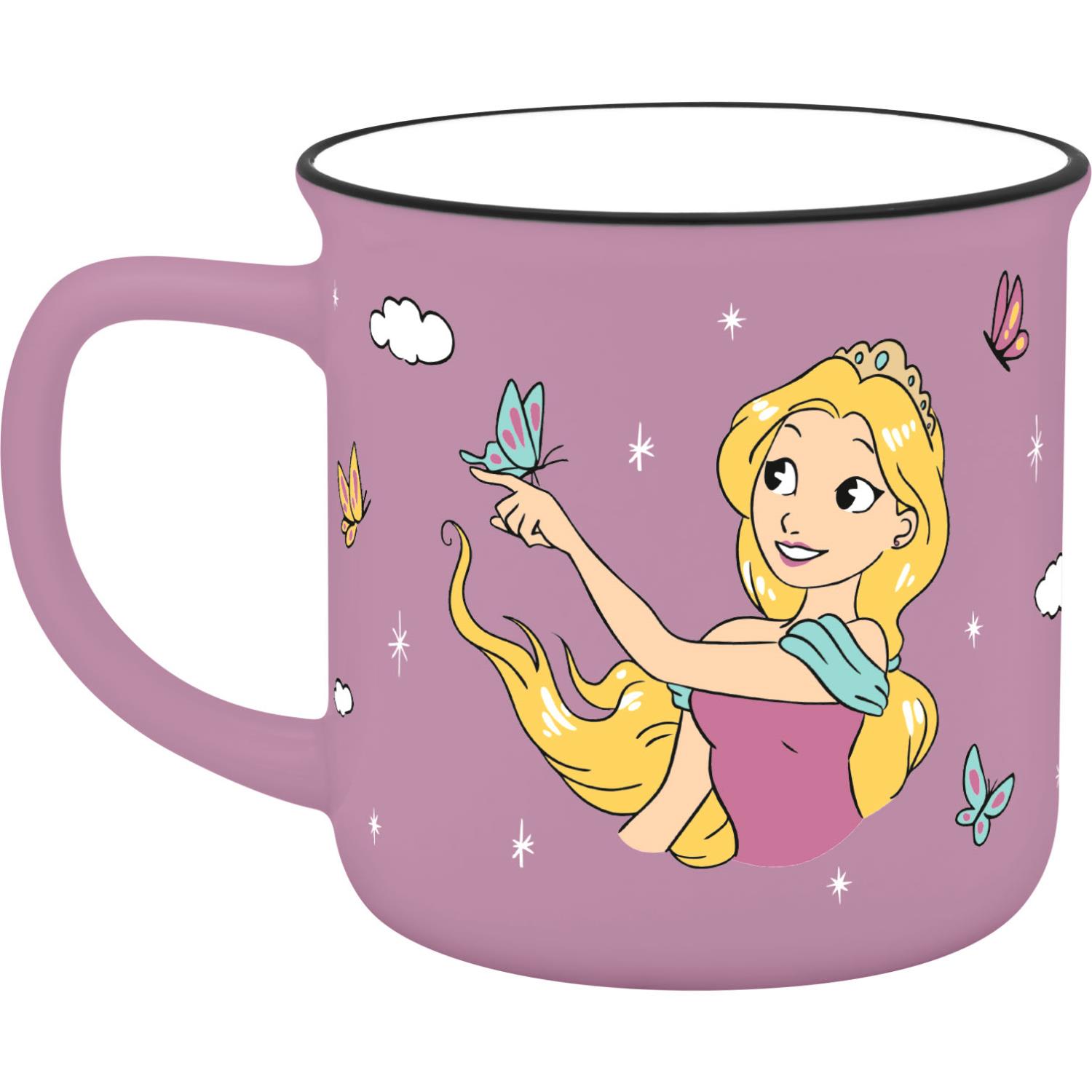 Becher Prinzessin – Pastellrosa Porzellanbecher mit Prinzessinnen-Motiv