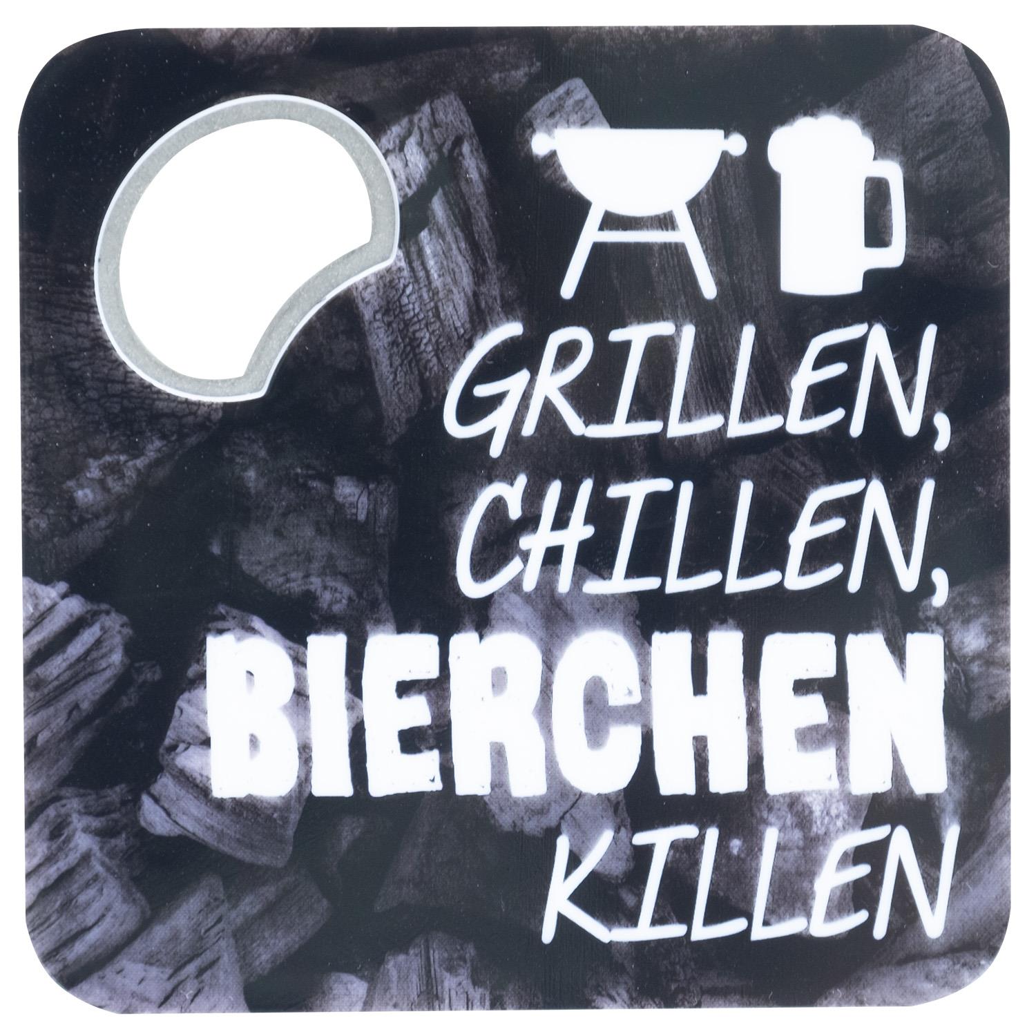 Gruss&Co Untersetzer Mit Flaschenöffner »Grillen, Chillen, Bierchen Killen«