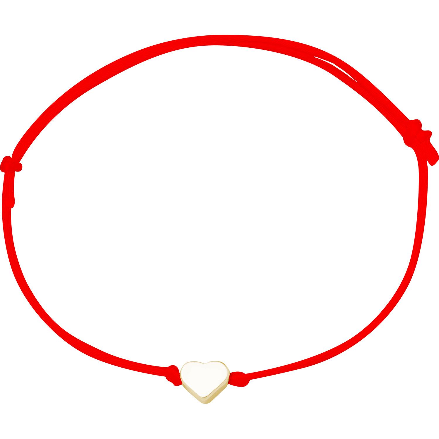Rotes Armband mit goldfarbenem Herz-Anhänger