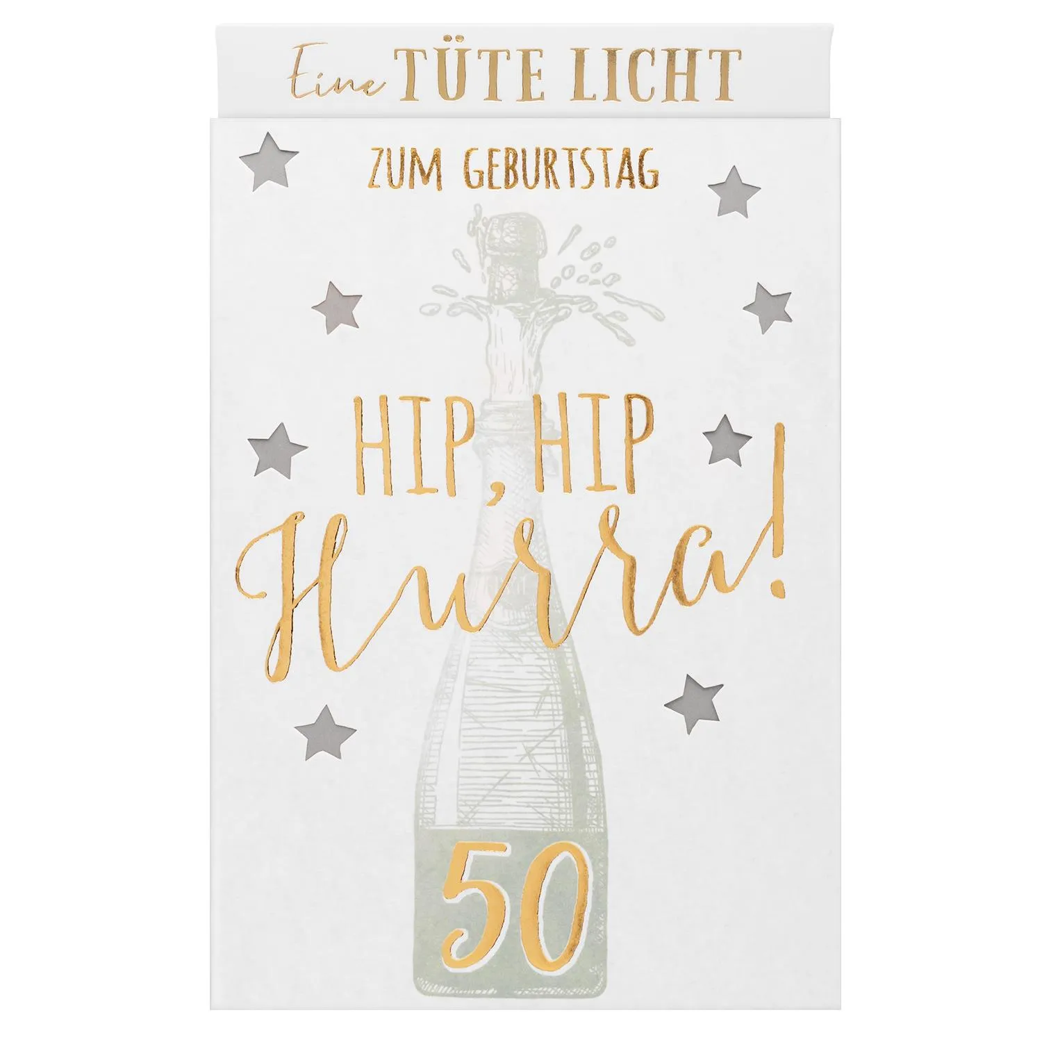 Lichttüte »50! Zum Geburtstag - HIP, HIP, Hurra!«