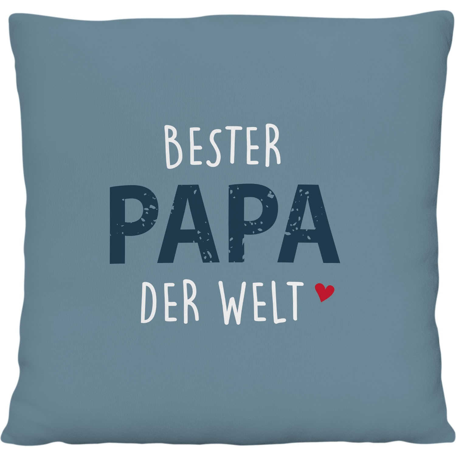 Kuscheliges Kissen mit Aufdruck 'BESTER PAPA DER WELT' in Blau