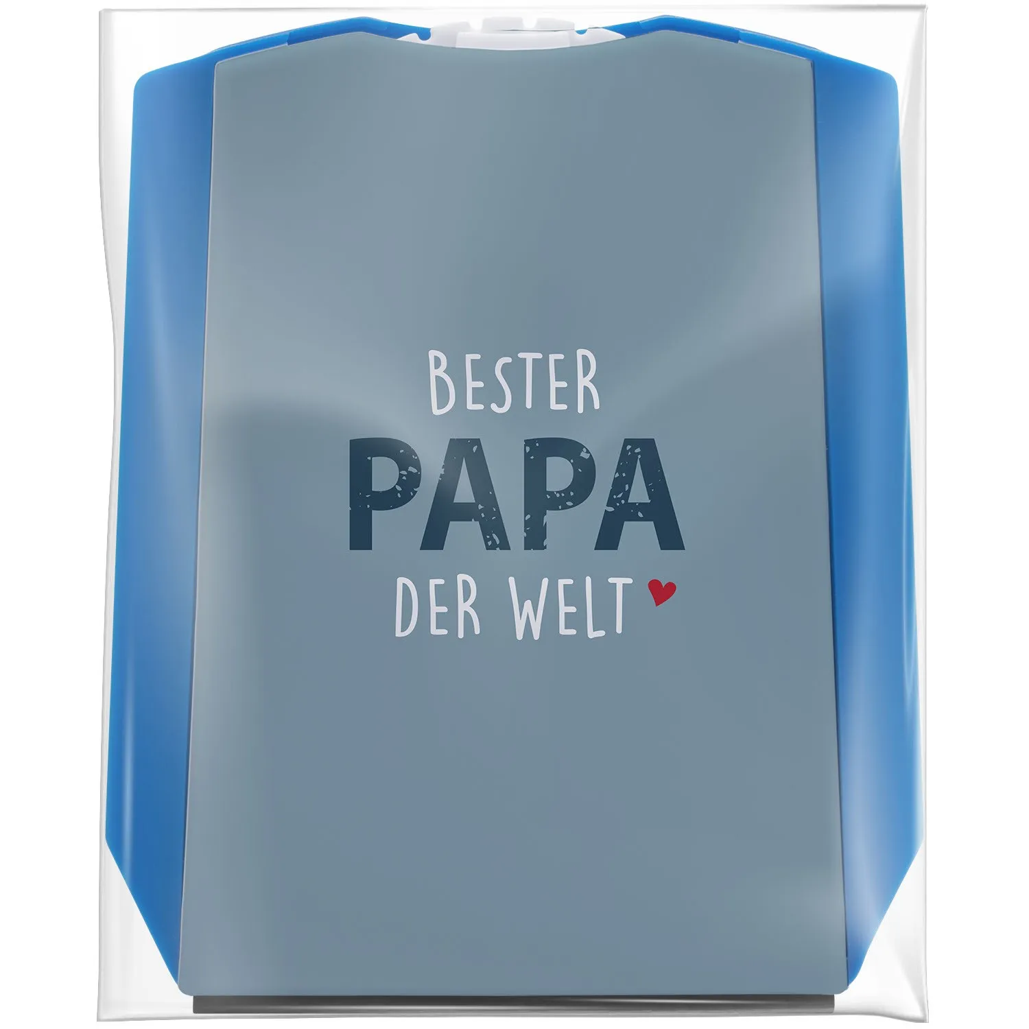 Parkscheibe mit der Aufschrift Bester Papa der Welt in blau-grau
