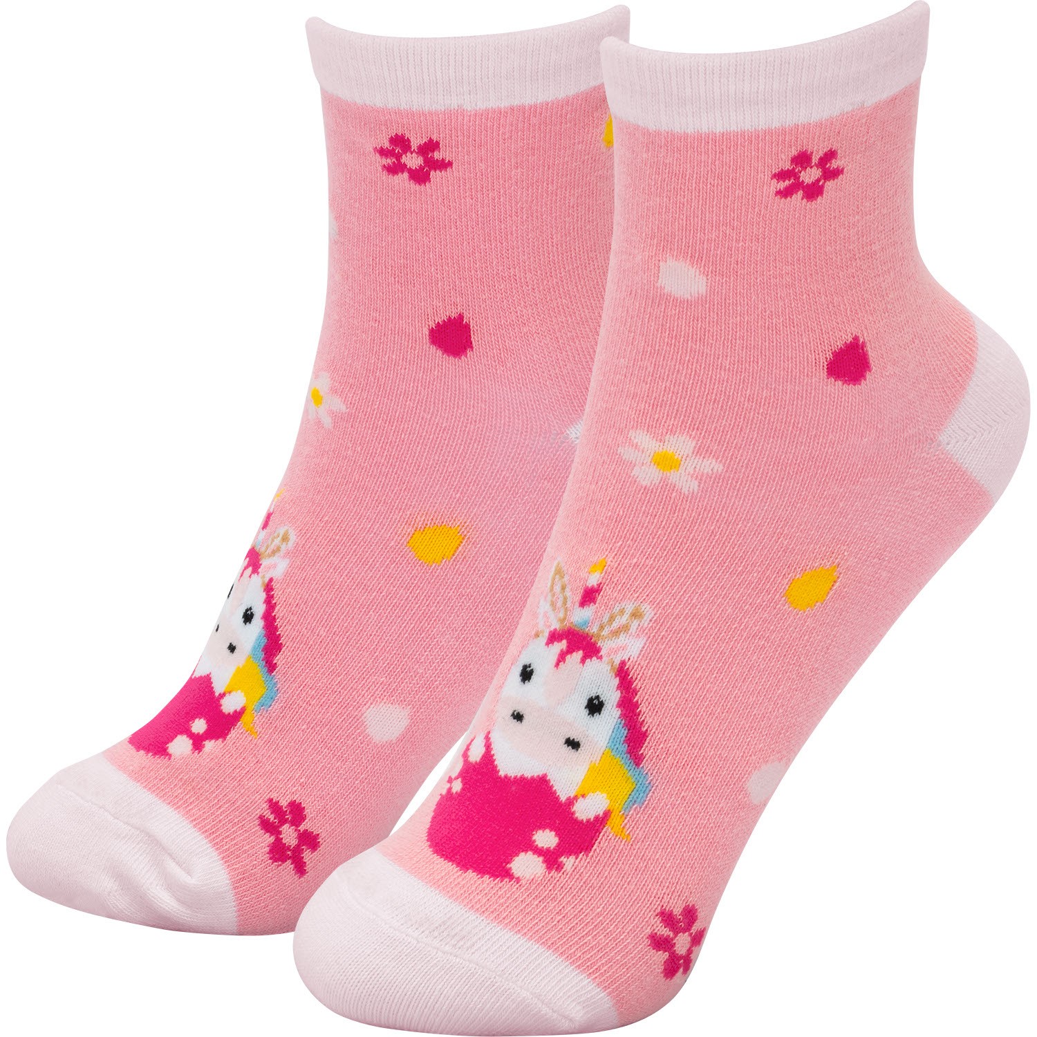 Rosa Zaubersocken mit Einhorn-Motiv für Kinder – süß, weich und farbenfroh.