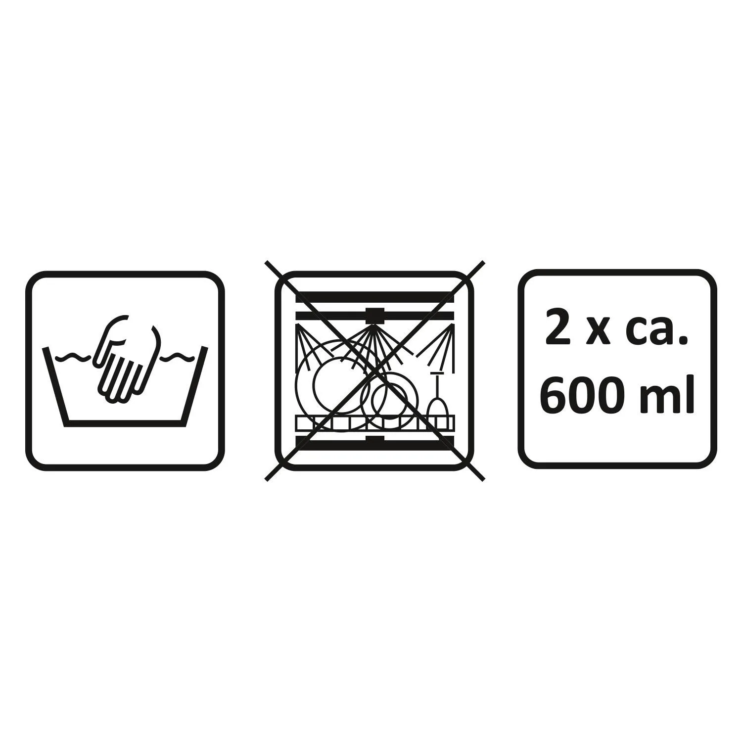 Trinkglas-Set aus Glas, zwei Gläser je ca. 600 ml, Geschenkbox, Handwäsche empfohlen