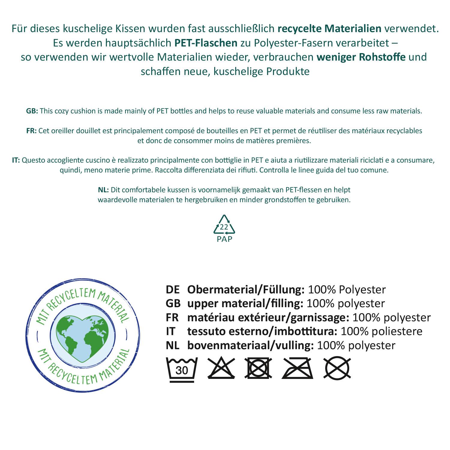 Controller-Design Plüschkissen aus recyceltem Polyester, Wendekissen, 40x20x14 cm