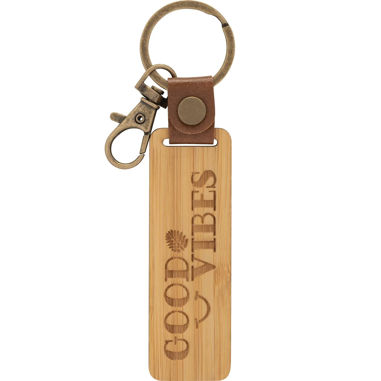 Schlüsselanhänger Bambusholz »Good Vibes«