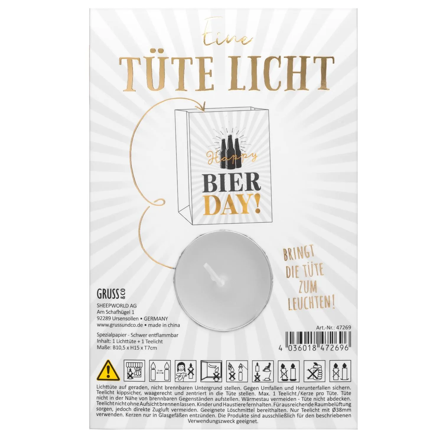 Lichttüte »Happy BIERDAY«