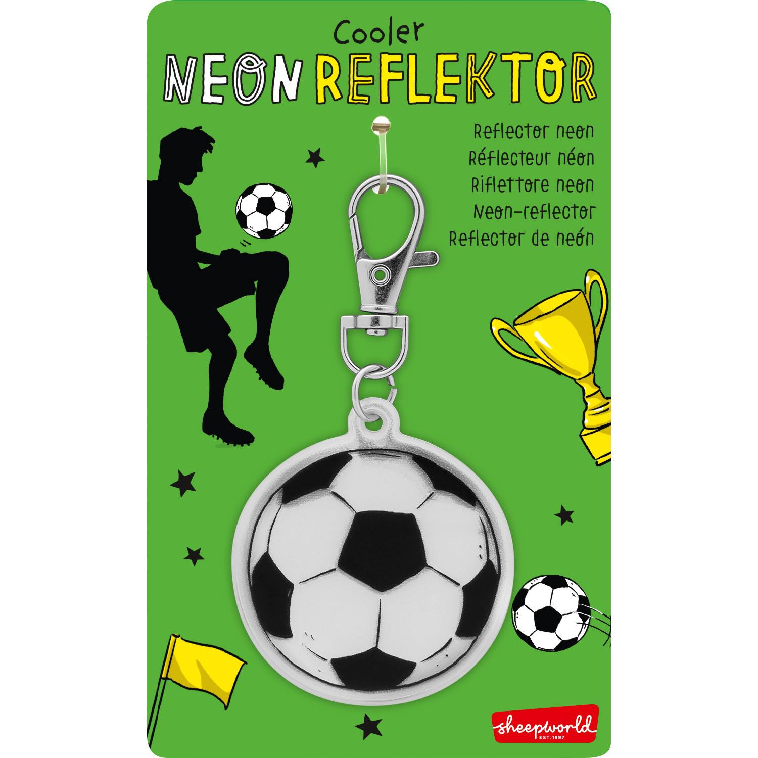 Silberner Fußball-Reflektor-Schlüsselanhänger mit Karabiner