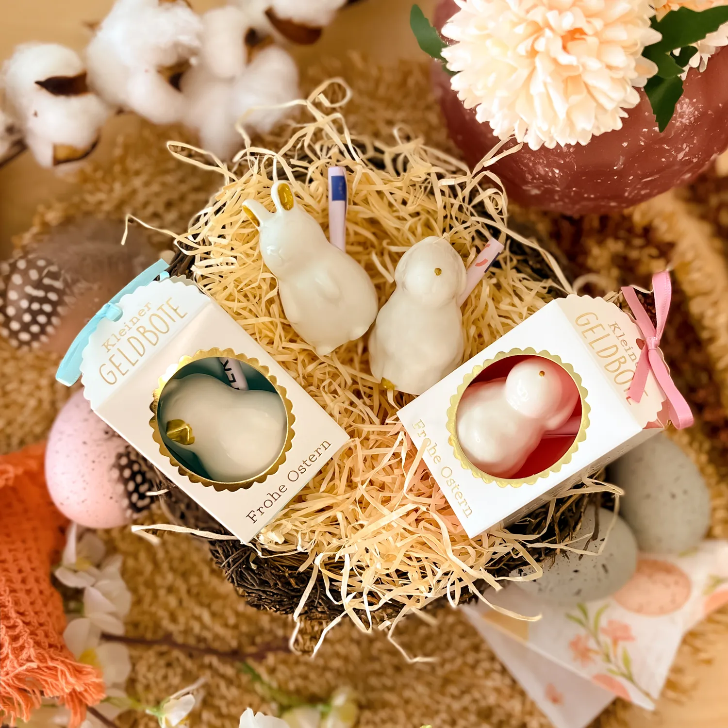 Kleines Porzellan-Schaf-Geldgeschenk in Geschenkbox