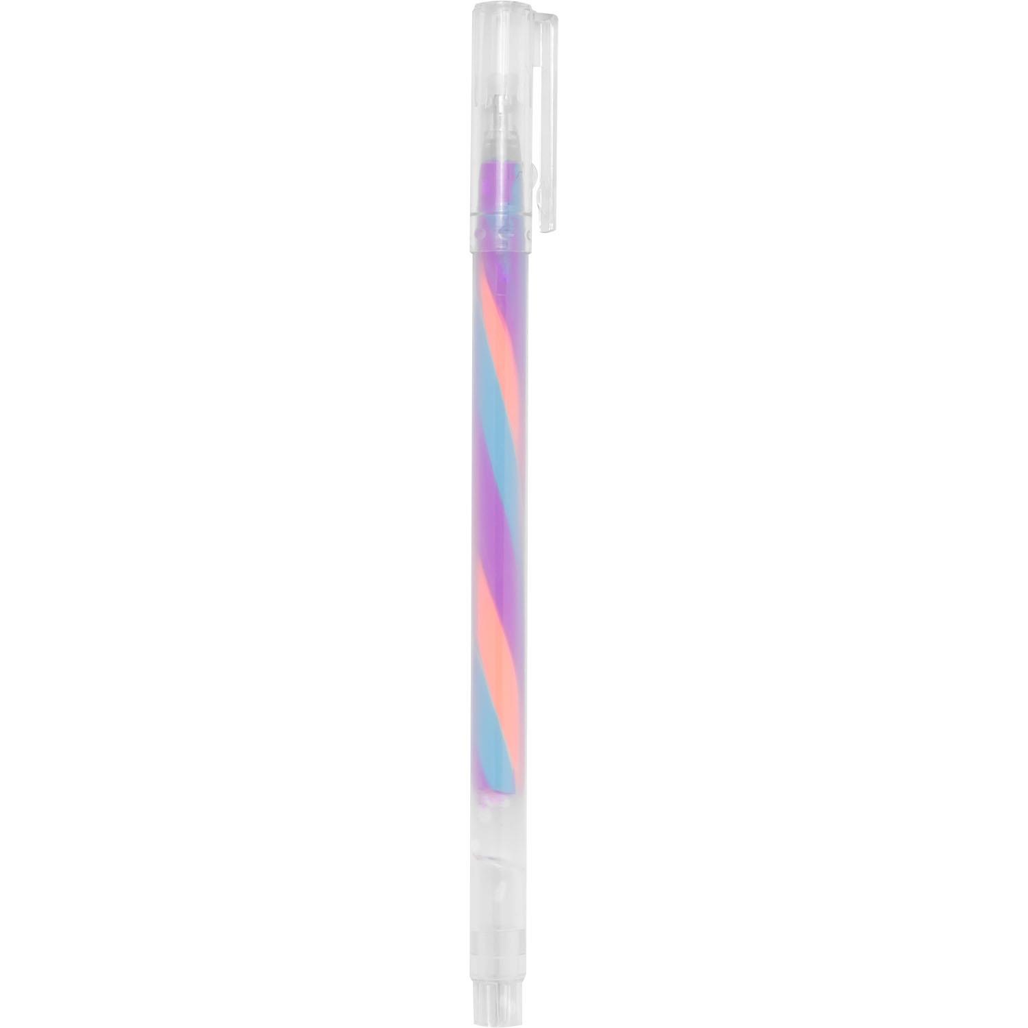 Regenbogen-Gelstift mit pastellfarbenem Streifenmuster im Geschenkbox-Design.