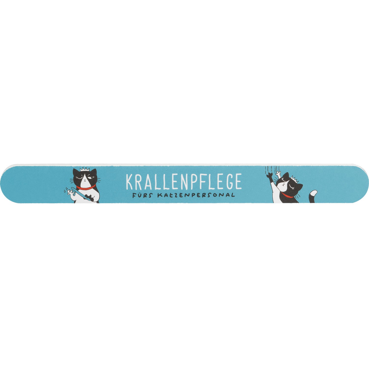 Blaue Nagelfeile mit Katzenmotiv, doppelseitig mit feiner Körnung