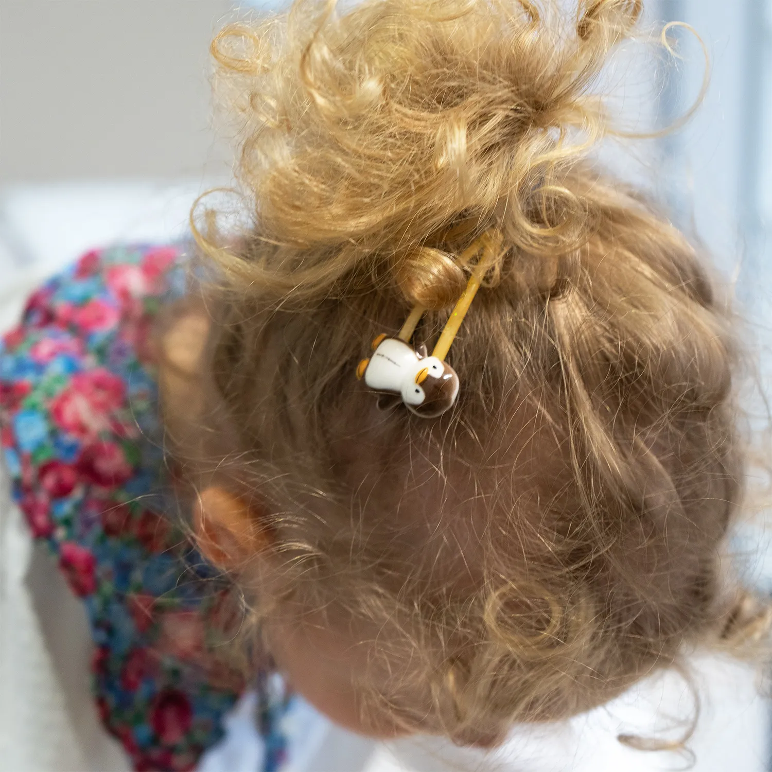 Haarspange Affi und Pinebumm – zwei Motive aus Metall/Kunststoff