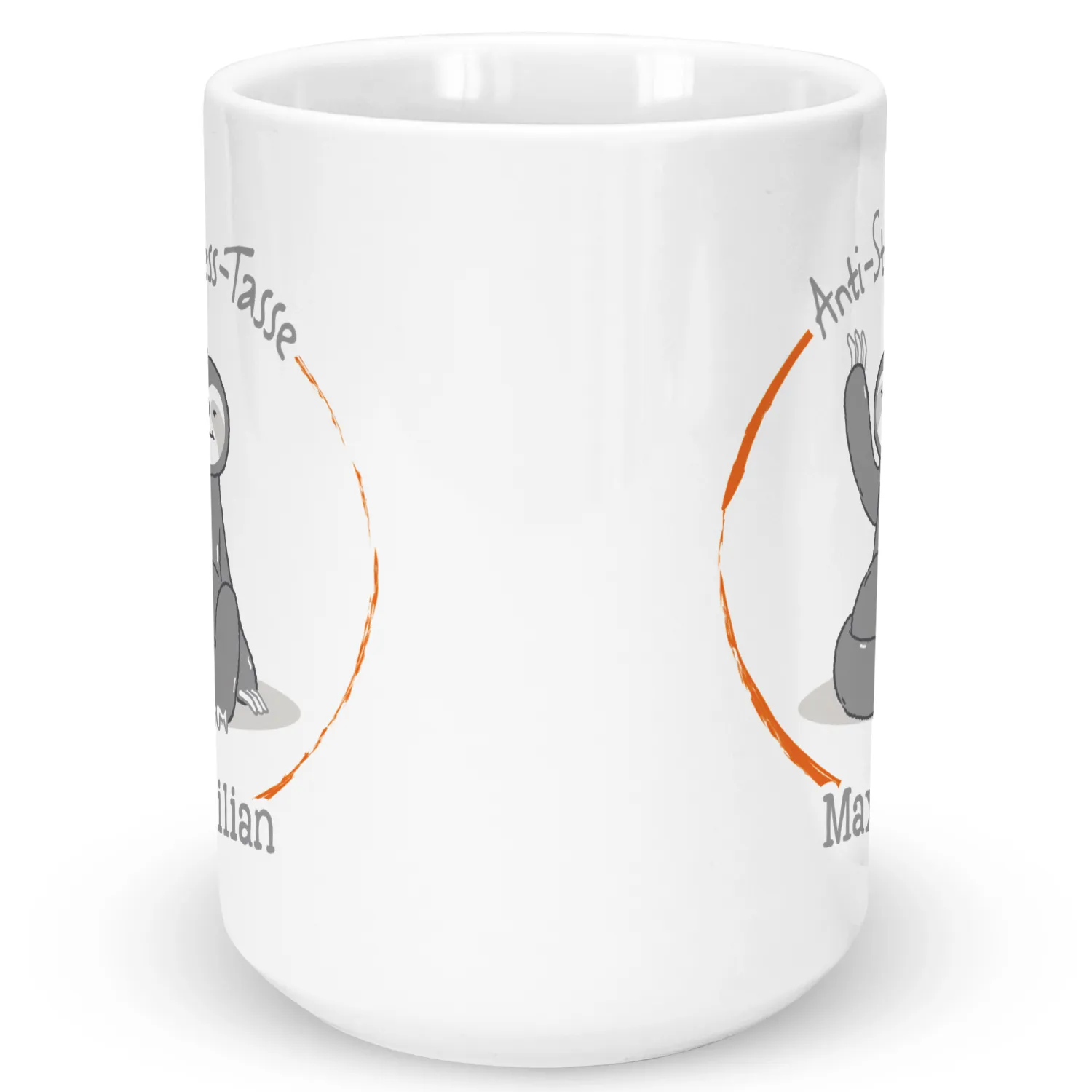 Personalisierbare XL-Tasse »Anti Stress« mit Name, orange