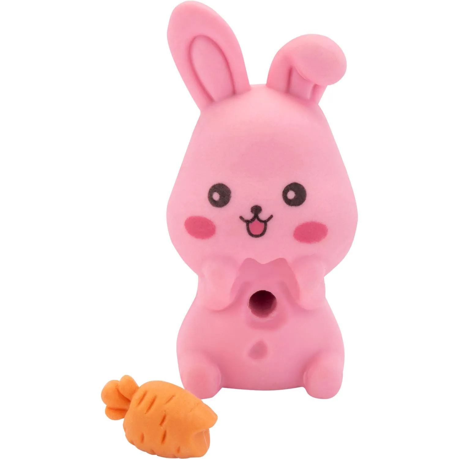 Rosa Hasen-Radiergummi mit Karotte – süßes Schul-Accessoire, auf Stift aufsteckbar