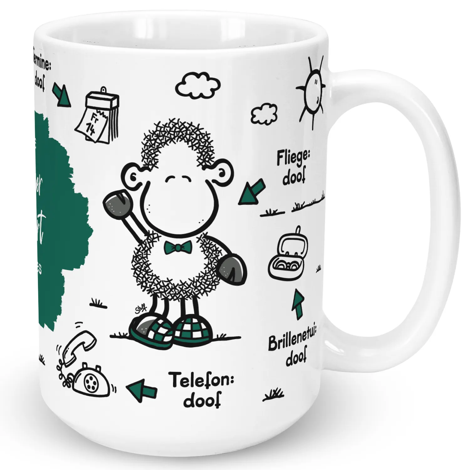 XL-Tasse »Ohne Rentner … ist alles doof.« mit Wunschnamen, weiß, personalisiert 