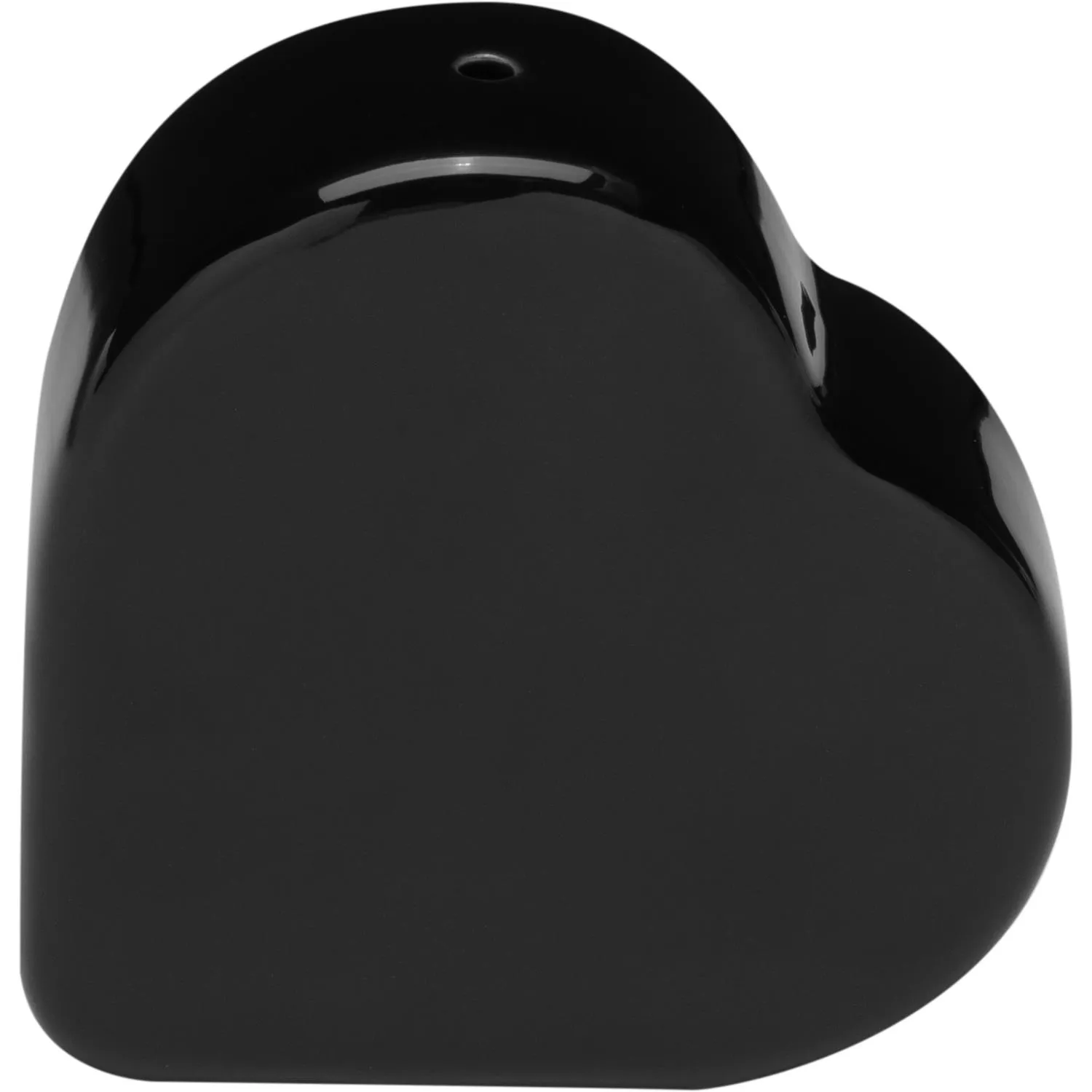 Schwarzes Porzellan-Herzstreuer-Set für Salz und Pfeffer, glänzend, Golddruck, Geschenkbox