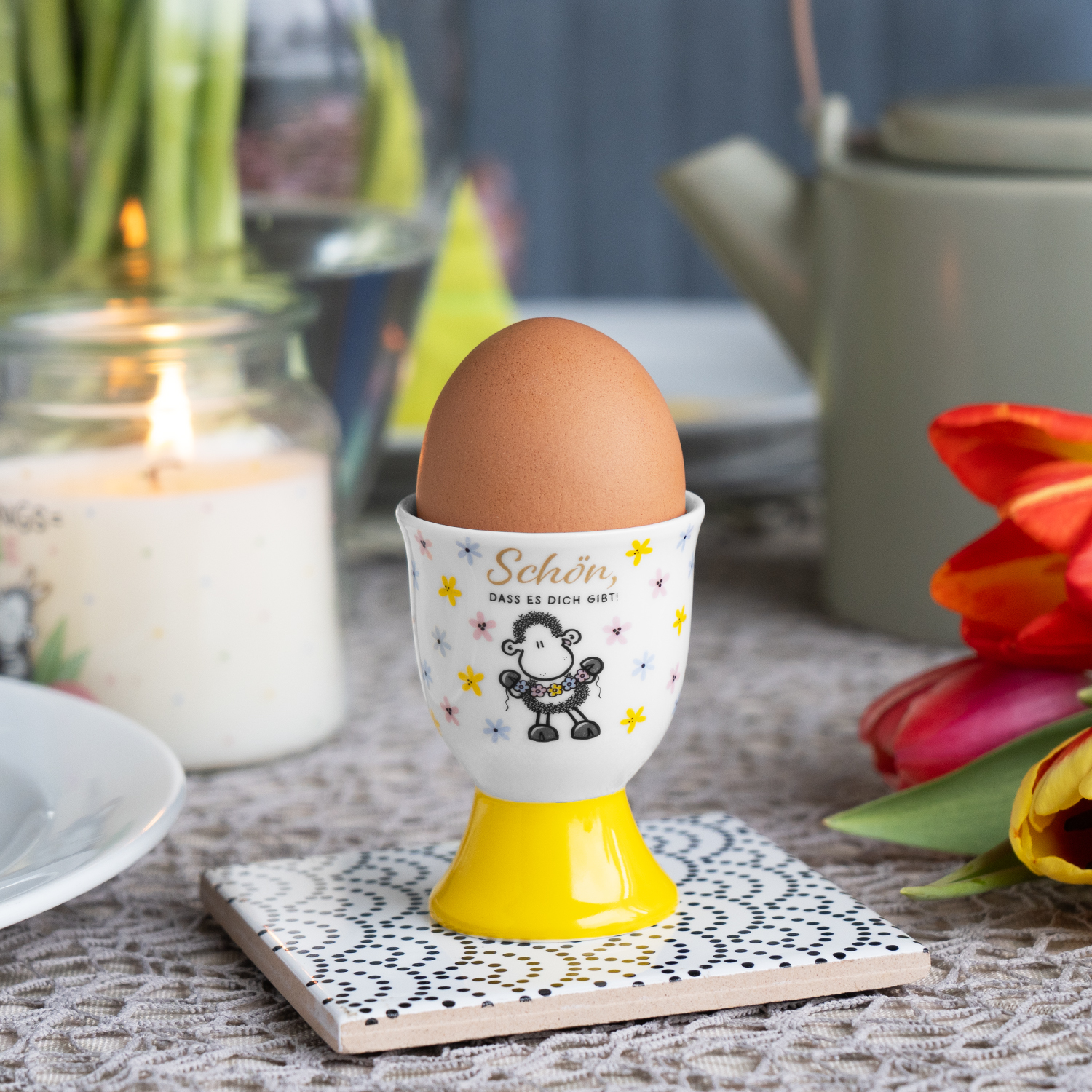 Eierbecher mit Füsschen »Schön, dass es Dich gibt«