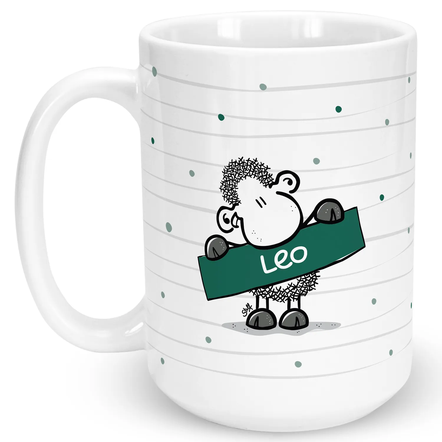 XL Anti-Stress-Tasse »für den Rentner …« mit Wunschnamen, weiß, personalisiert