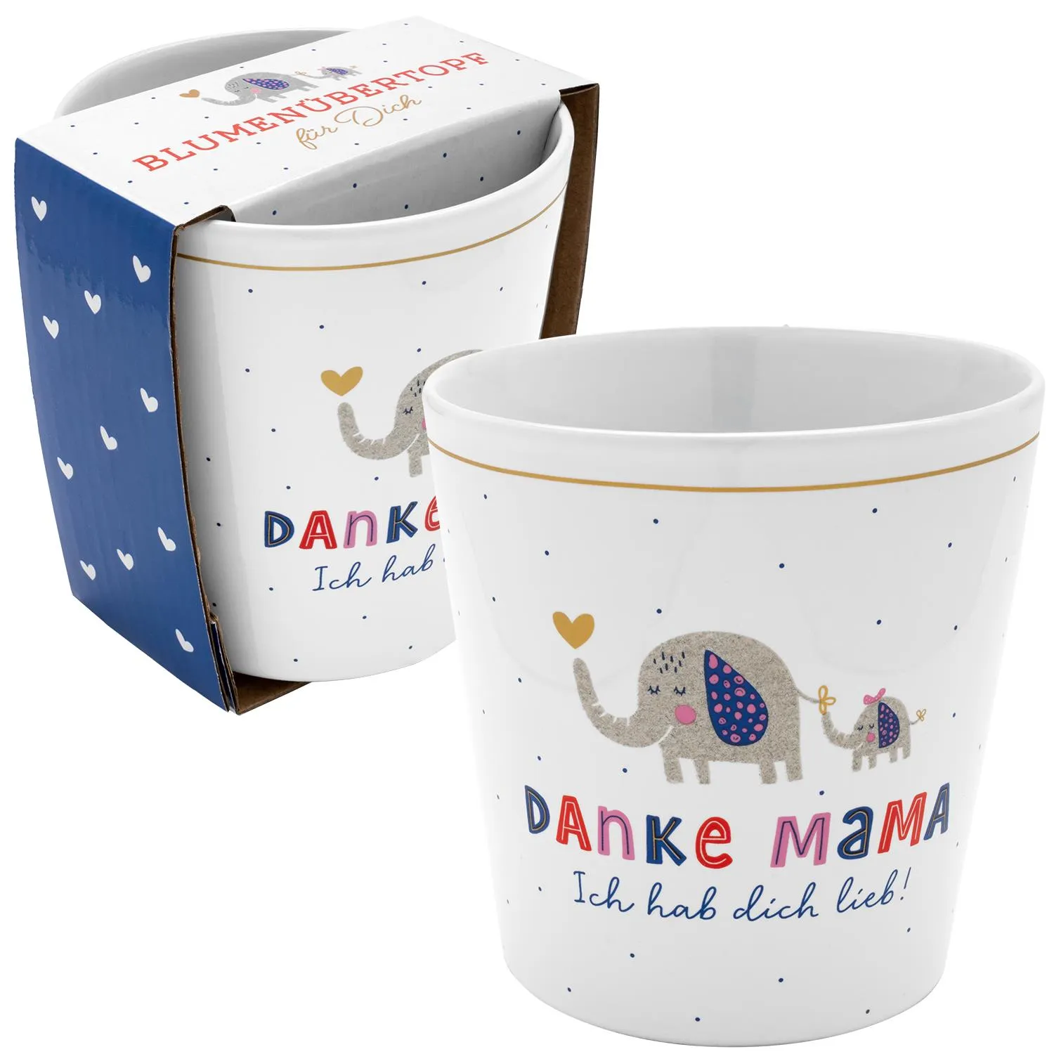 Blumenübertopf »Danke Mama - Ich hab Dich lieb!«