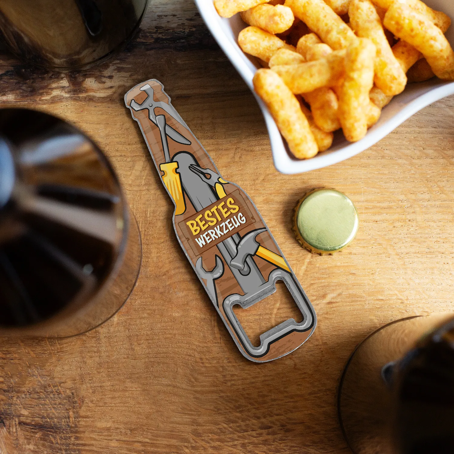 Flaschenöffner mit Magnet »Bestes Werkzeug«