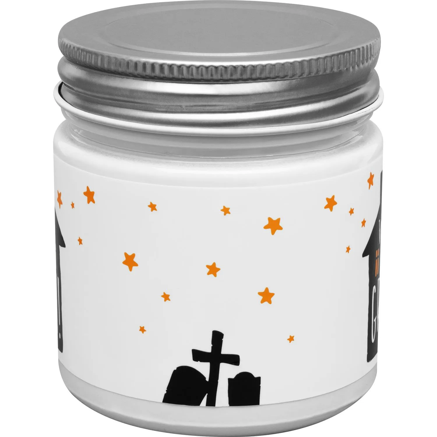 Kerze im Glas »Hier wohnt das Grauen!«