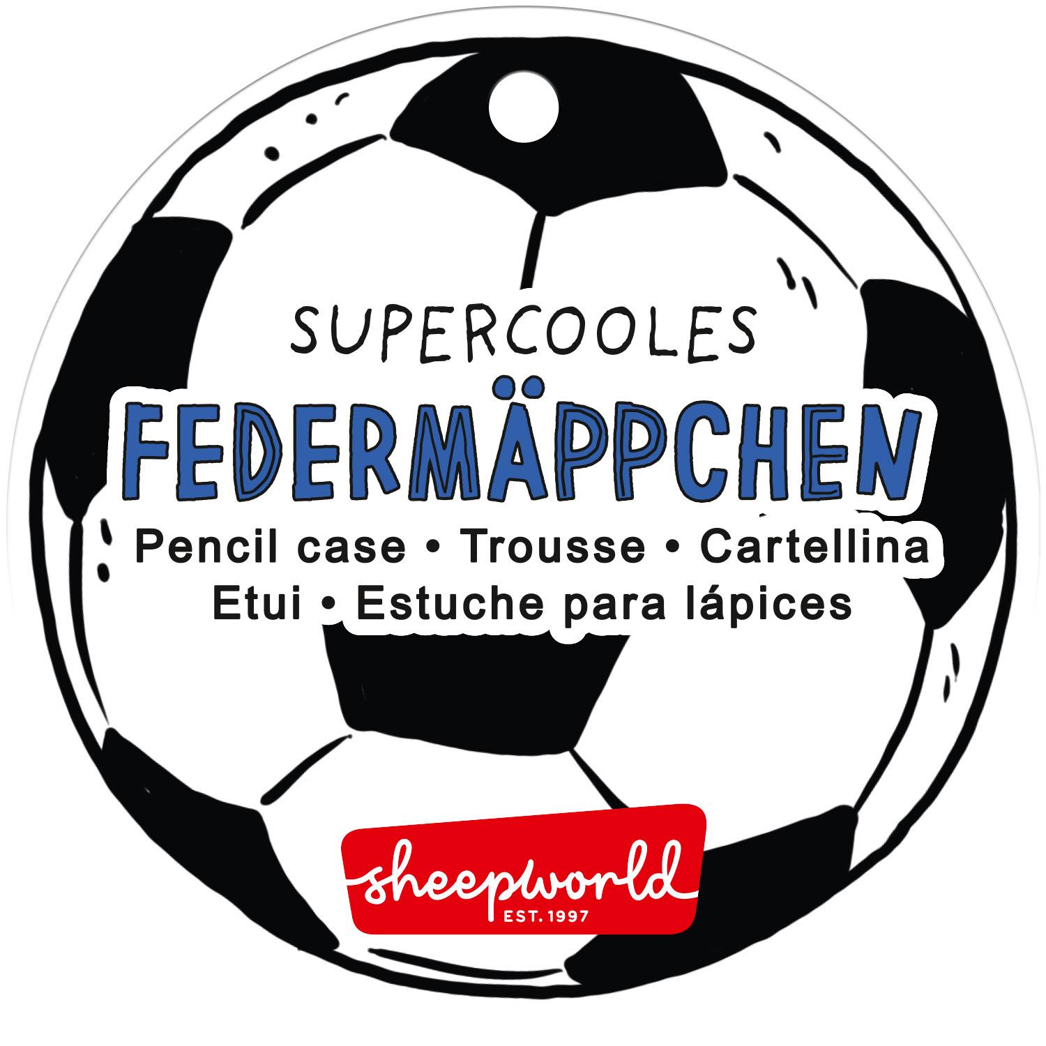 Federmäppchen mit Fußball-Design aus Neopren, gepolstert, XL-Reißverschluss