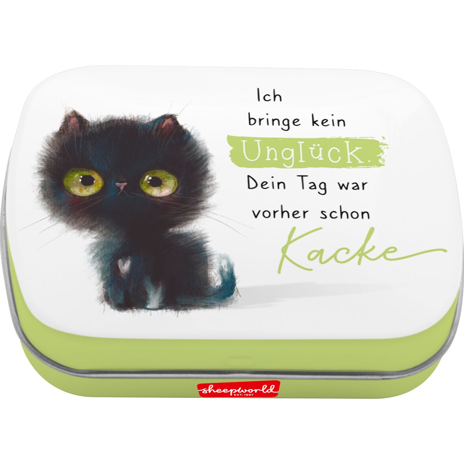 Mintdose mit Katzenmotiv und frechem Spruch