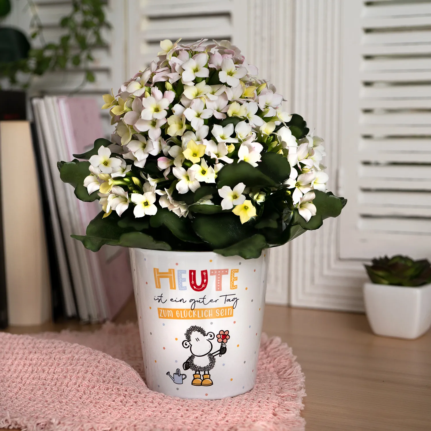 Blumenübertopf »Heute ist ein guter Tag«