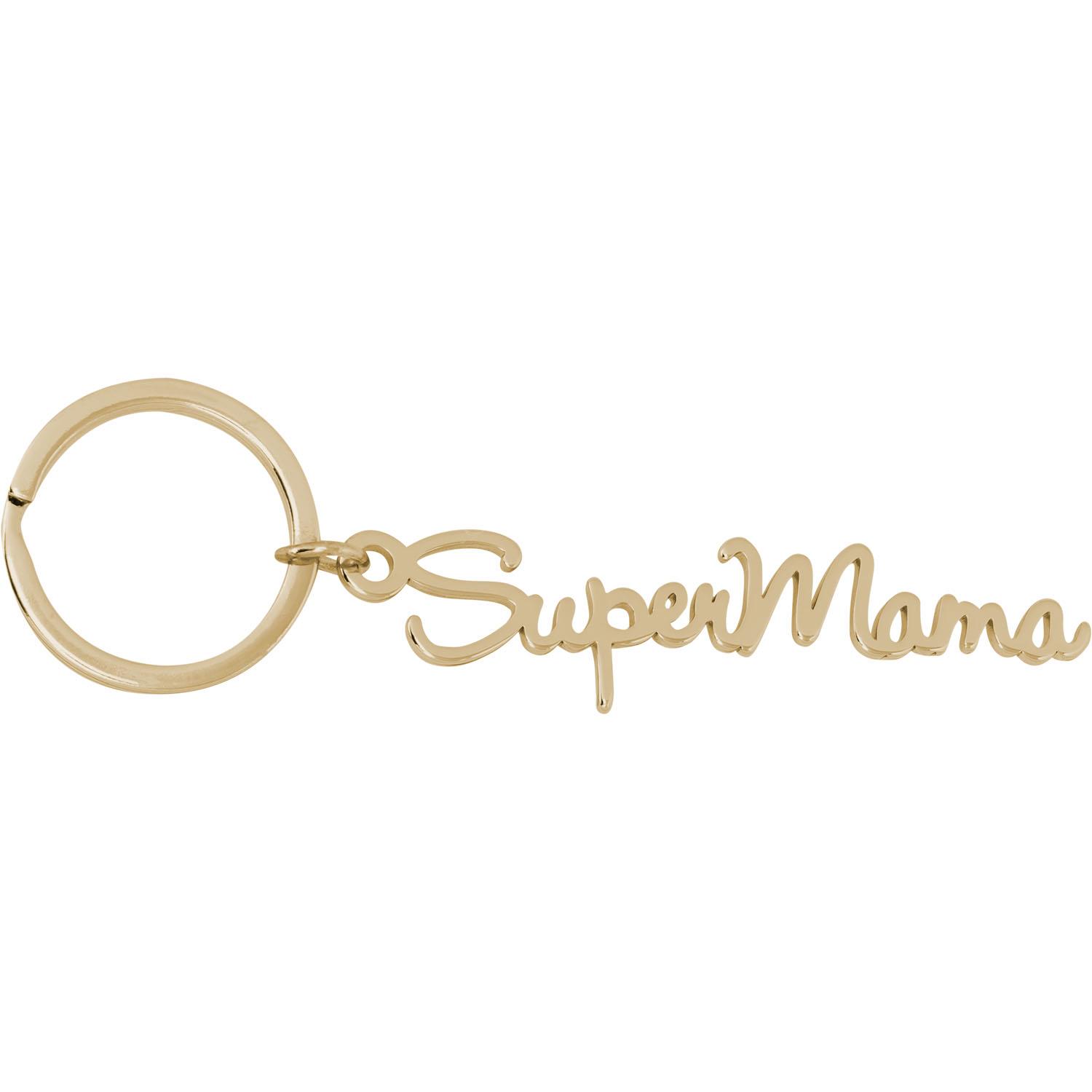 Goldfarbener Schriftzug-Anhänger 'SuperMama' aus Edelstahl