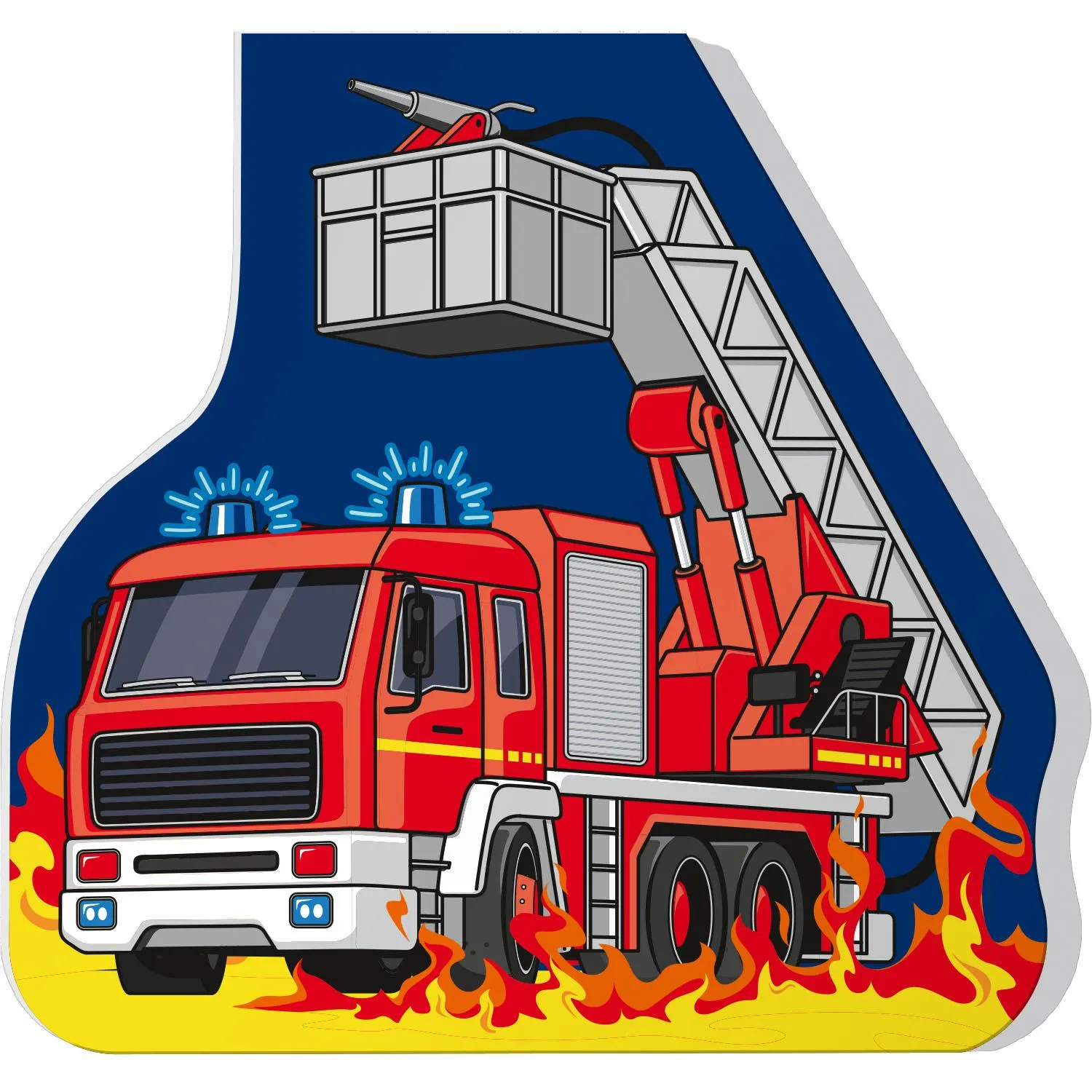 Feuerwehr-Malblock mit Löschfahrzeug-Motiv, 40 Blätter, 12,5 x 13,2 cm, Papier/Folie