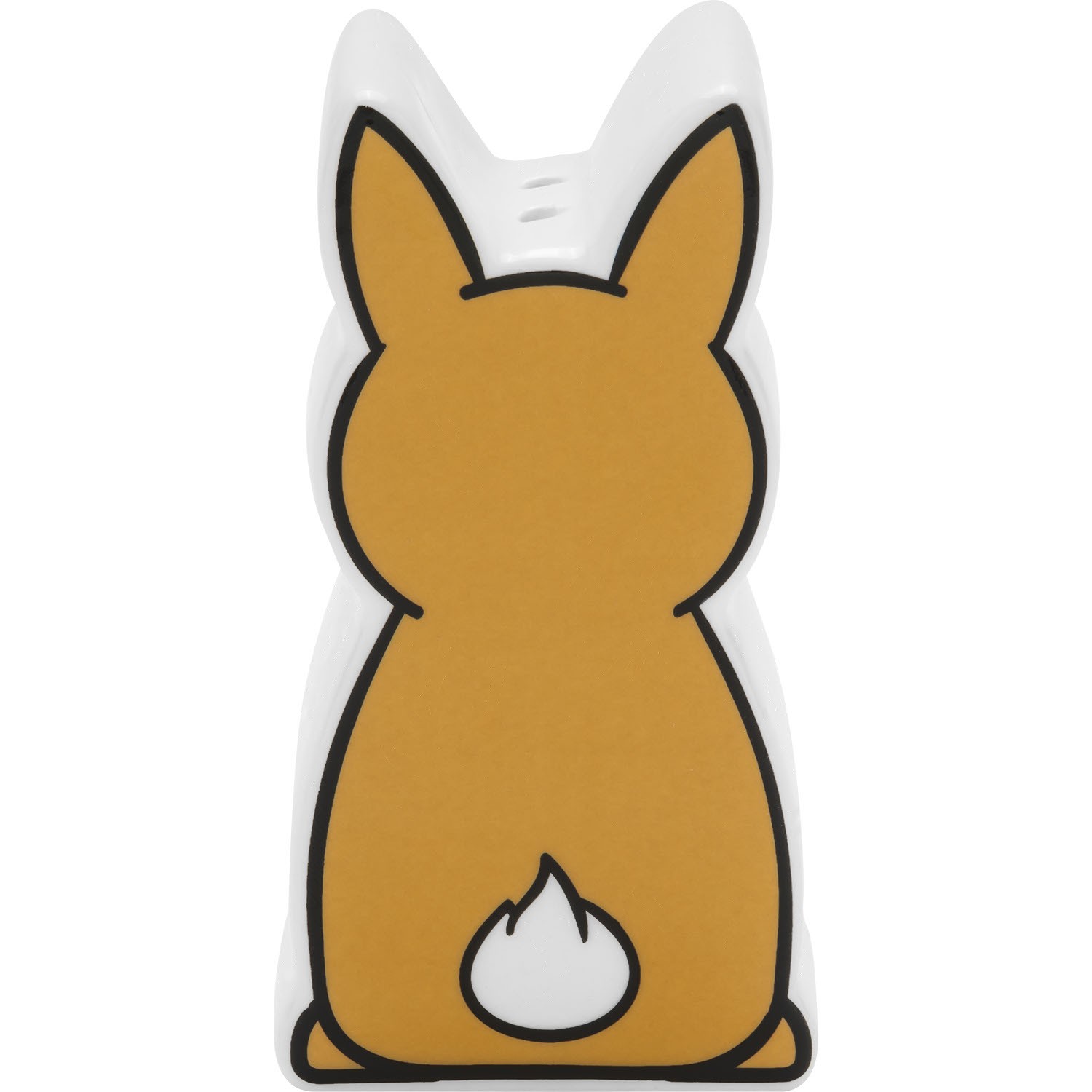 Porzellan-Hase als Salz- und Pfefferstreuer, braun mit weißen Details